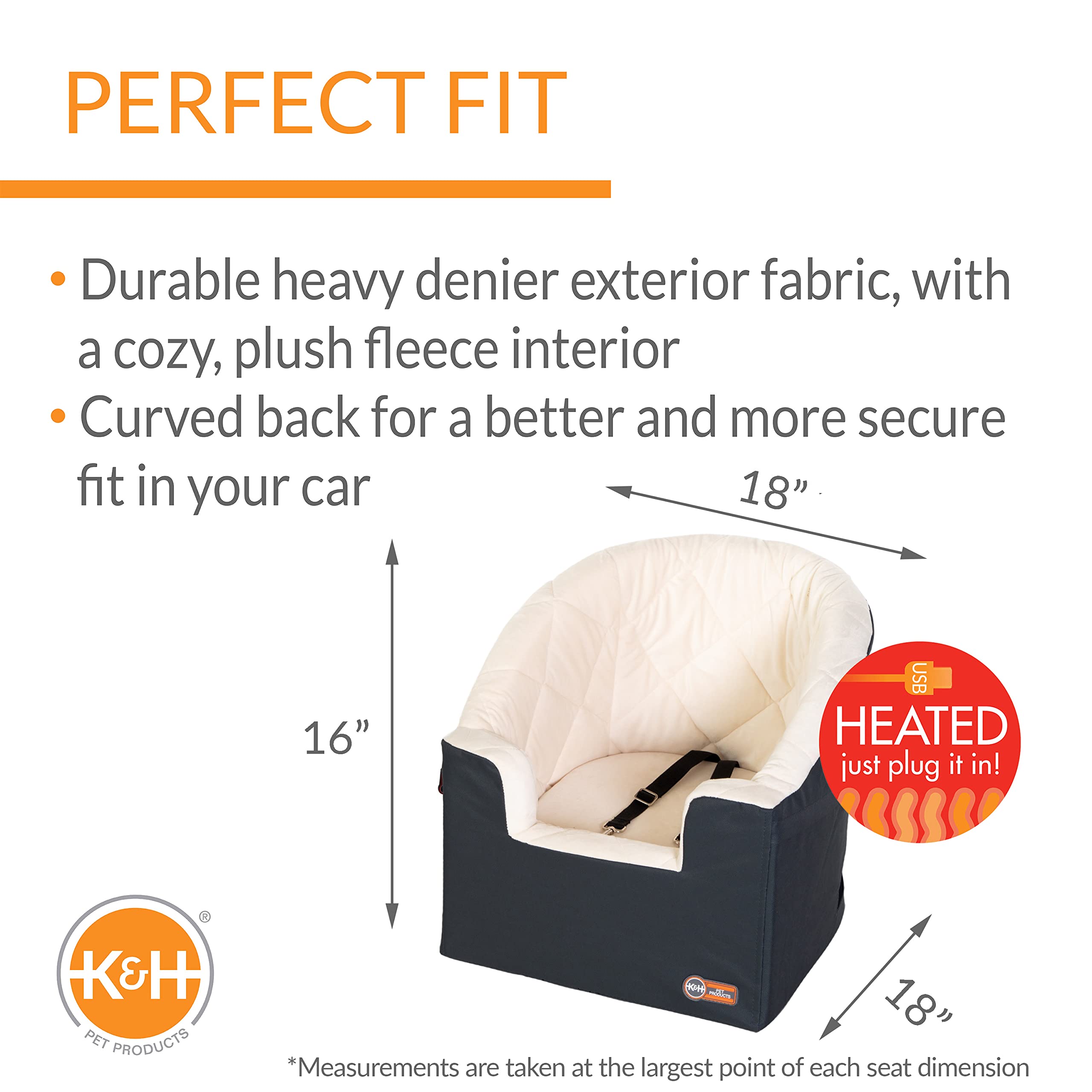 K&H Pet Products Bucket Booster Dog Car Seat with Dog Seat Belt for Car, Washable Small Dog Car Seat, Sturdy Dog Booster Seats f