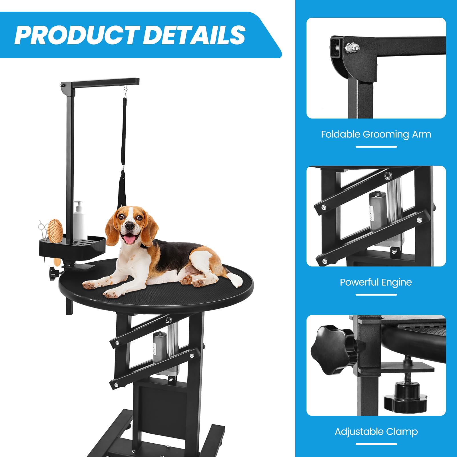 Shmqysy Electric Dog Grooming Table, Height Adjustable Pet Grooming Table For Small Dogs At Home, Professional Electric Lift Tab
