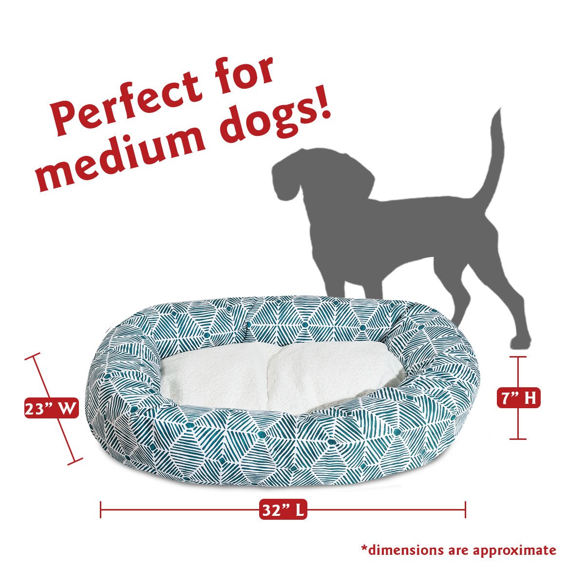 Majestic Pet 32' Charlie Emerald Sherpa Bagel Bed