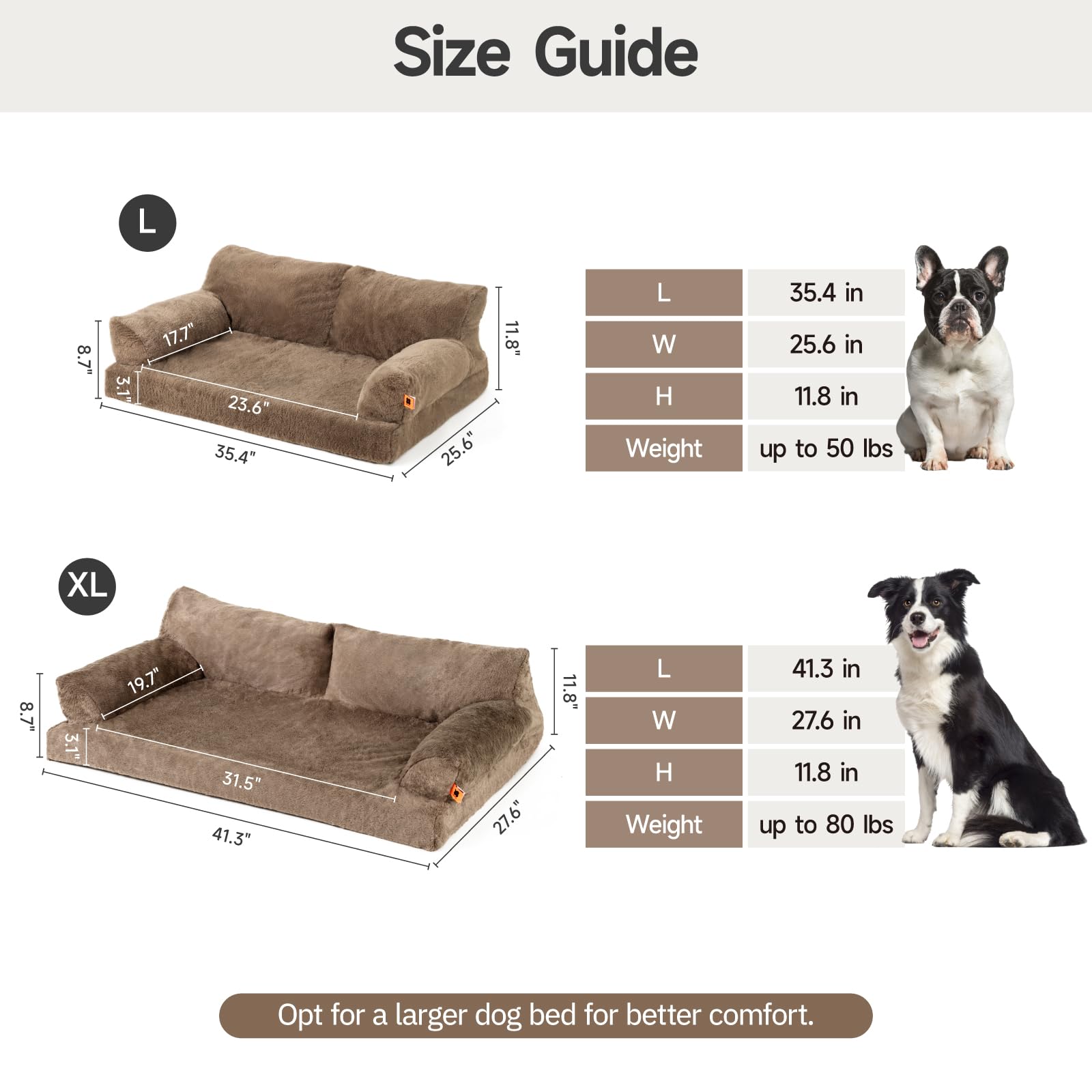 Mewoofun Orthopedic Dog Bed For Medium Dogs, Waterproof Dog Couch Dog Sofa, Supportive Foam Pet Bed With Removable Washable Cove