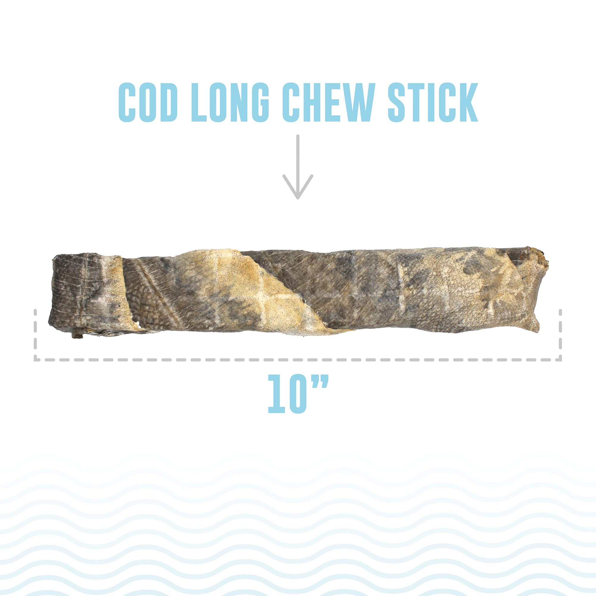 Icelandic Dog Cod Skin Chew Stick 10 Inches 2 Pack