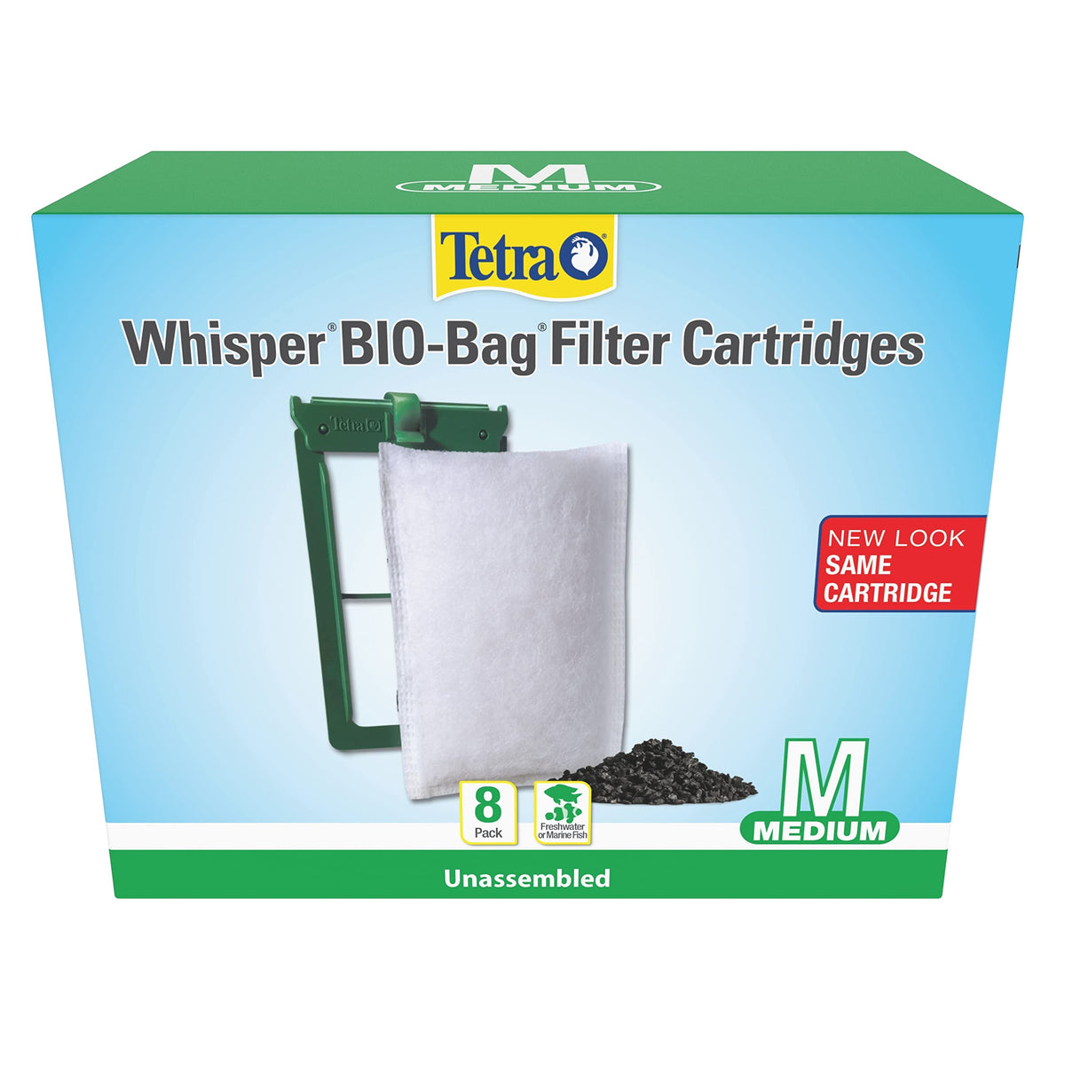 Tetra Whisper Bio-Bag Filter Cartridges For Aquariums - Unassembled, Medium Filter, 8 Count