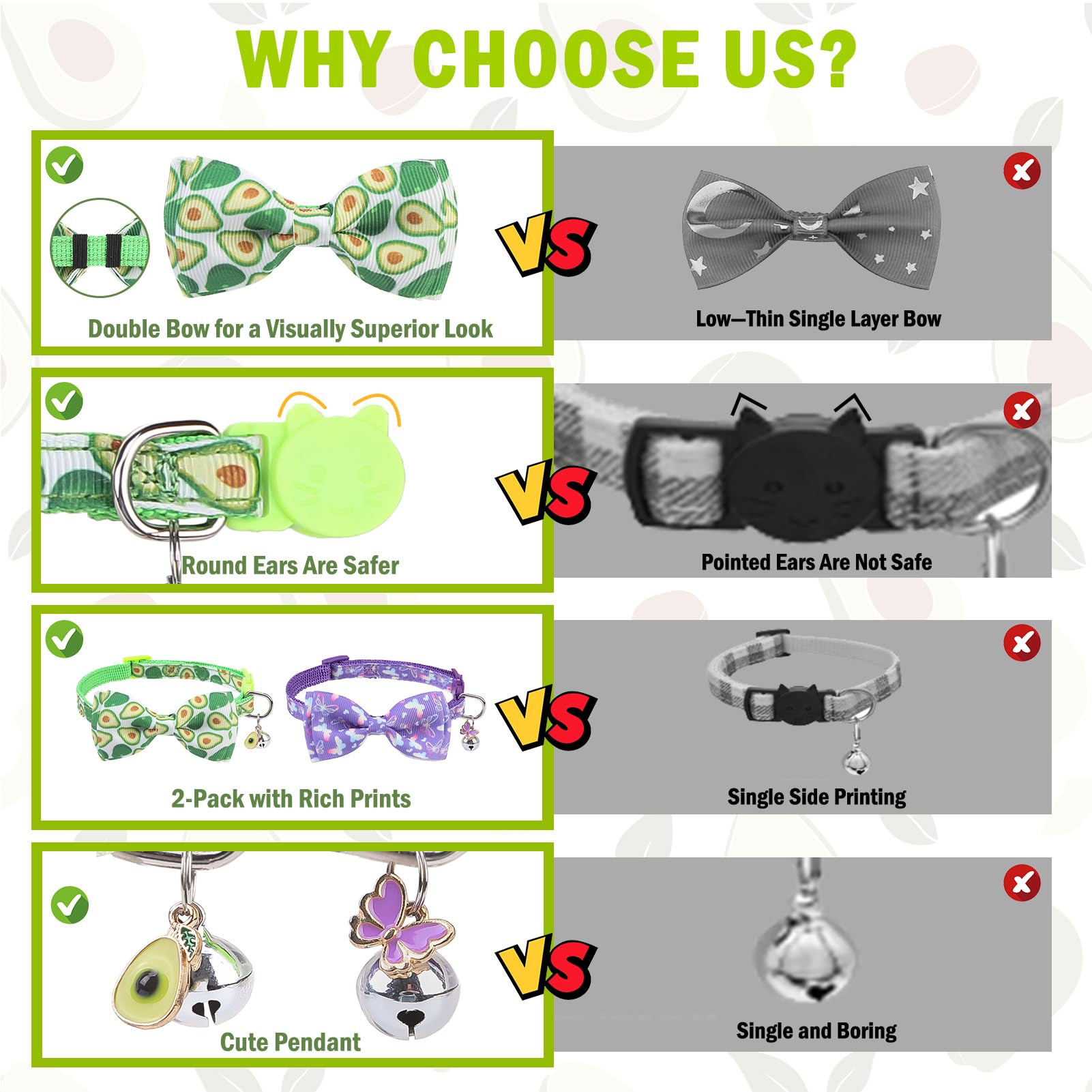 Scenereal Cat Collar With Bells, 2 Pcs Breakaway Cat Collars With Adustable Bowtie, Safety Kitten Collar For Boy Girl Cats Puppy