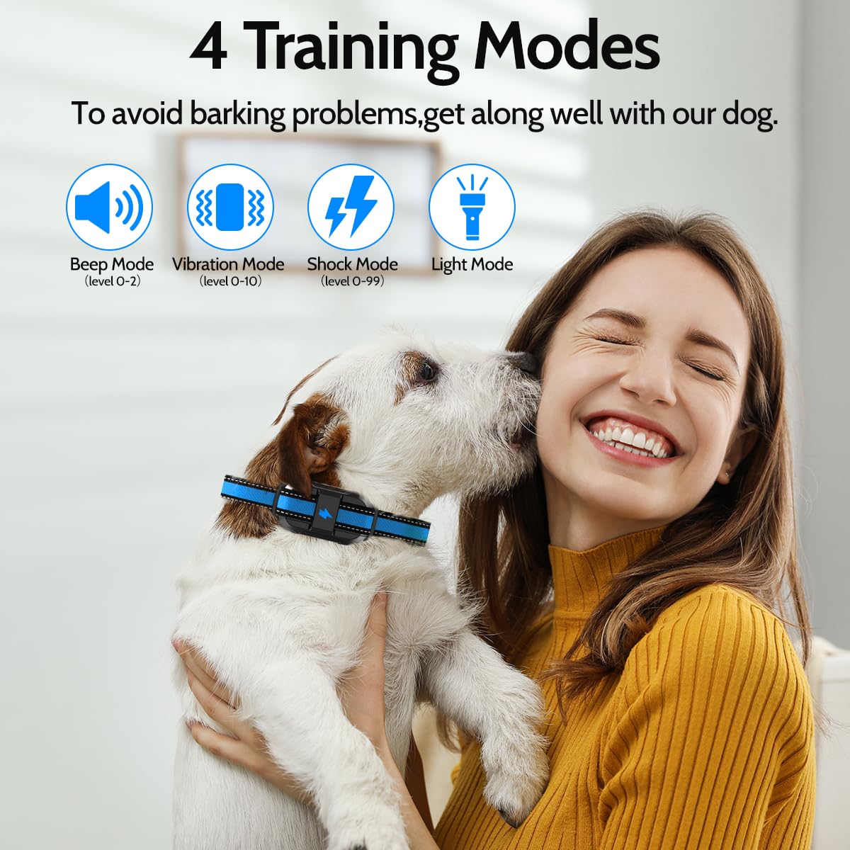 DogStop Dog Training Collar Electric Dog Collar with 4 Training Modes and Rechargeable Remote Waterproof Range 3300Ft for Small