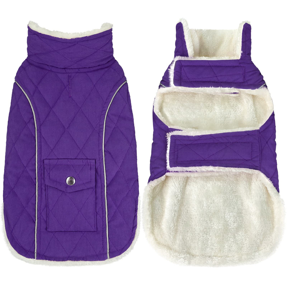 Malier Winter Coat - Windproof Dog Coats With Pocket, Extra Warm Fleece Jacket, Reflective Clothes For Small To Large Dogs & Pup