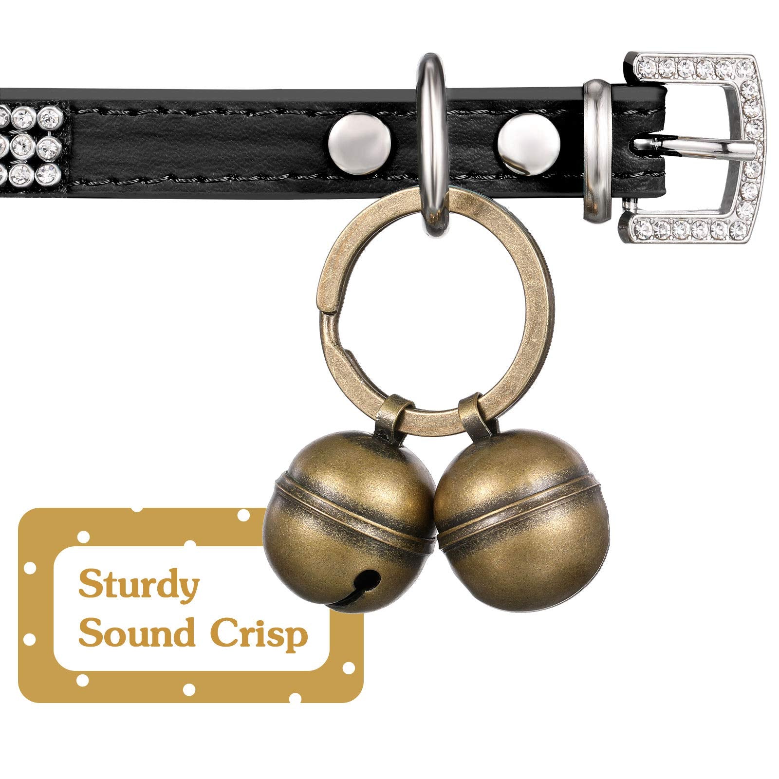 Ripeng 2 Strings In 4 Pieces Dog Bells Cat Bells For Collar Loud Brass Pet Bells With Key Rings Pet Pendant Accessories Pet Tracker For Training