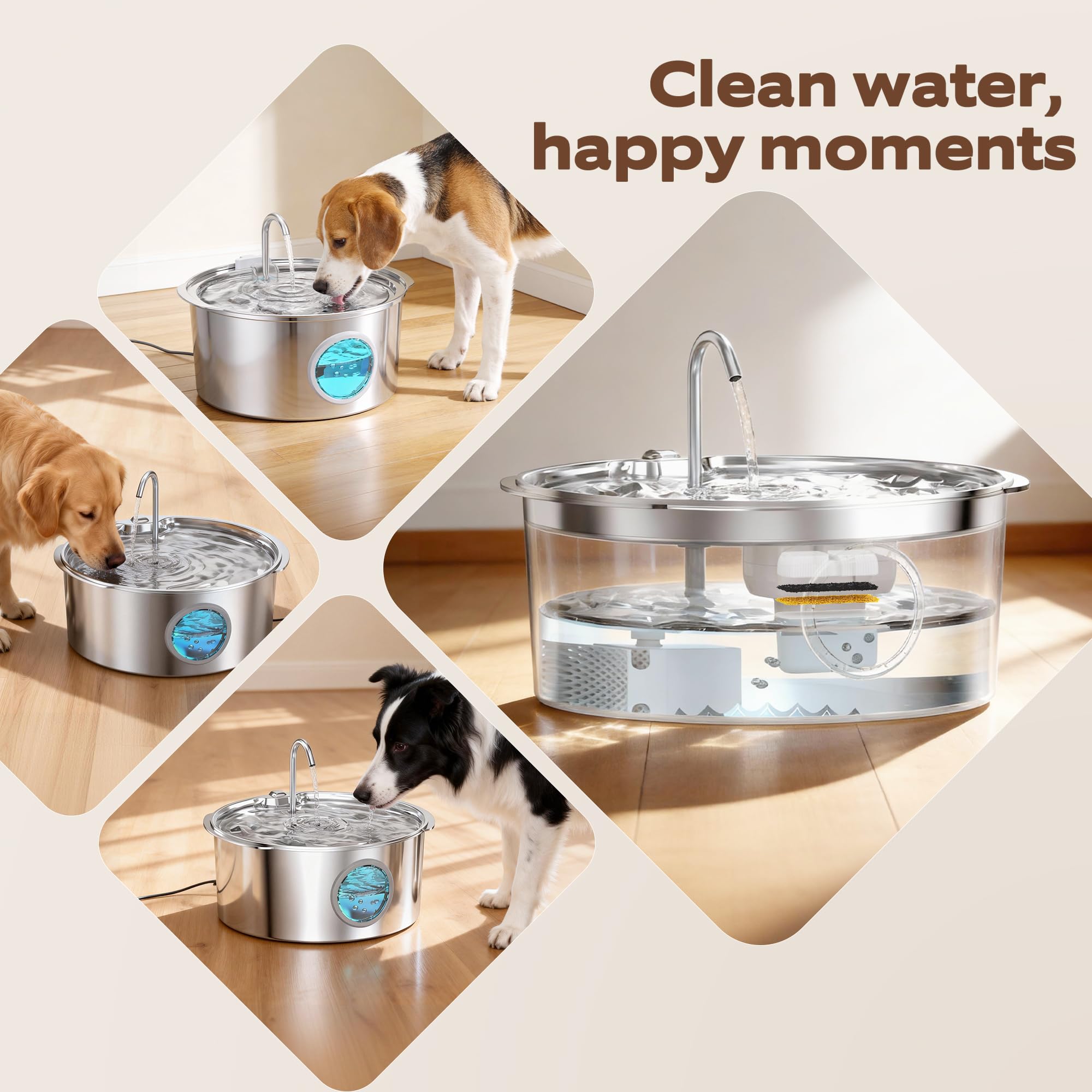 Grookpet Dog Water Fountain Filters: 12 Dog Fountain Filters - Pet Water Fountain Filters Replacement - Including 6 Filters + 6