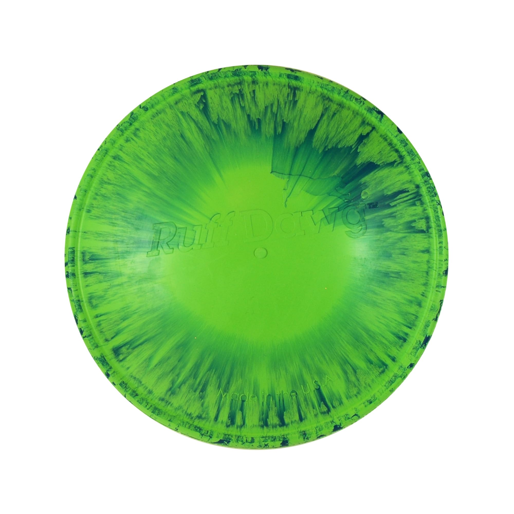 Ruff Dawg K9 Flyer - Large Durable Rubber Dog Toy For Fetch - Floats In Water - Made In The Usa - Assorted Neon Colors For High Visibility