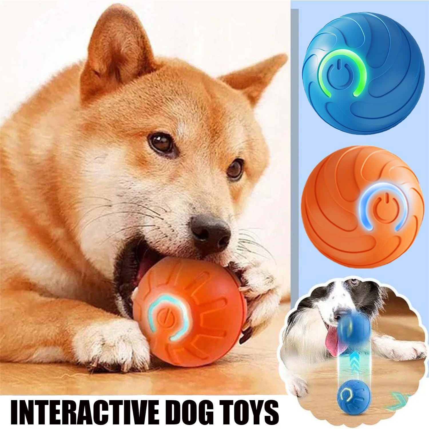 Generic 2PCS Shaky Ball Toy for Dogs, Vibrating Dog Ball, USB Rechargeable, Interactive, Automatic Moving, Bouncing, Perfect for