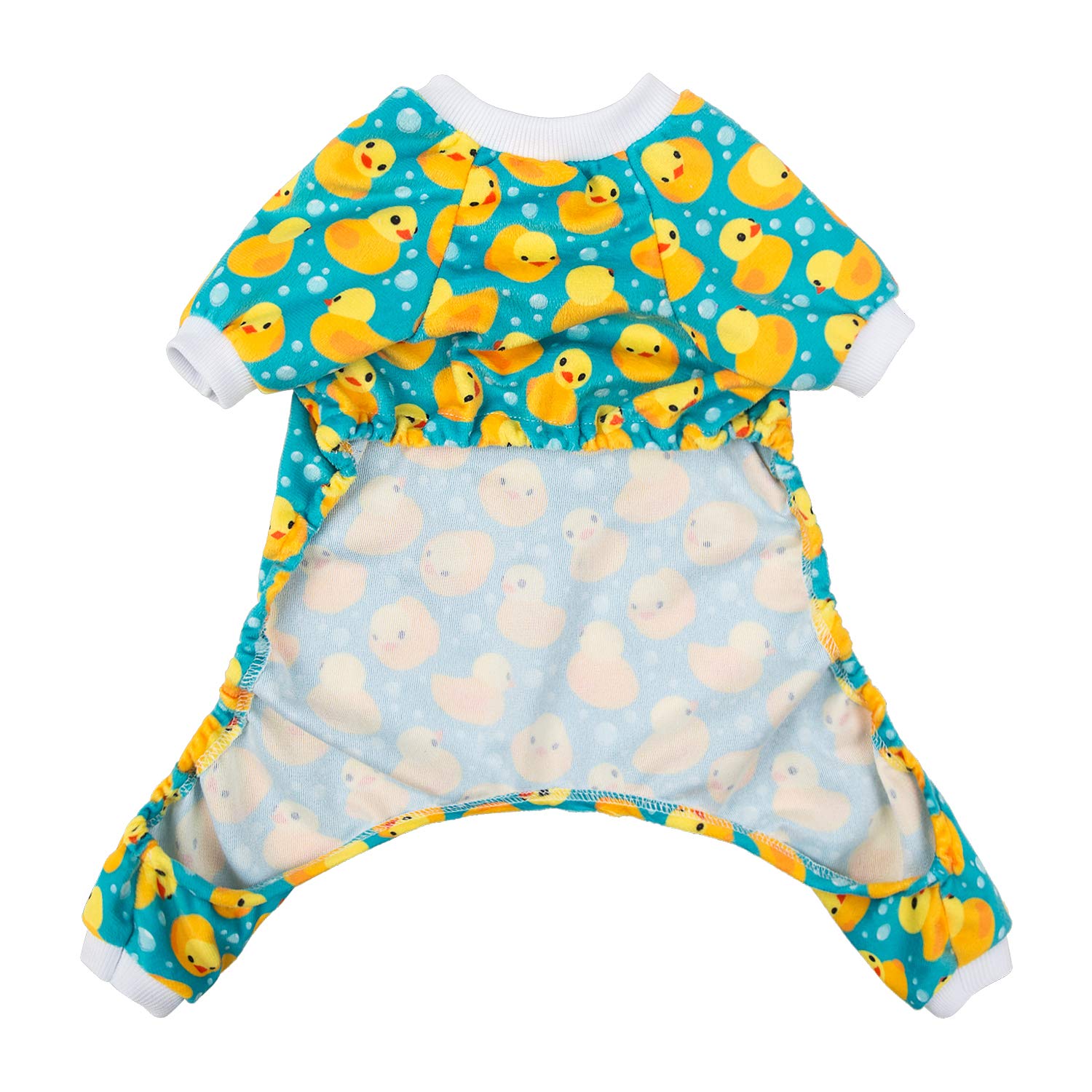 Cutebone Dog Pajamas Yellow Ducks Dog Apparel Dog Jumpsuit Pet Clothes Pajamas Coat Xmas P50S Small