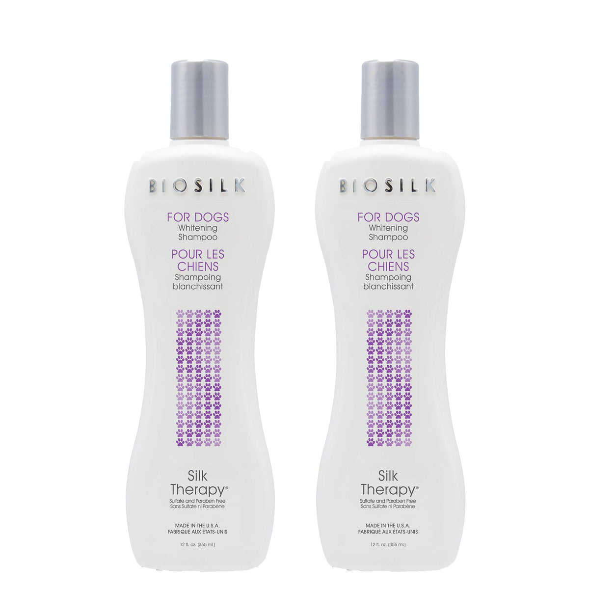 Biosilk For Dogs Silk Therapy Whitening Shampoo | Best Brightening Dog Shampoo For White Dogs To Keep A Clean, White Coat, 12 Oz