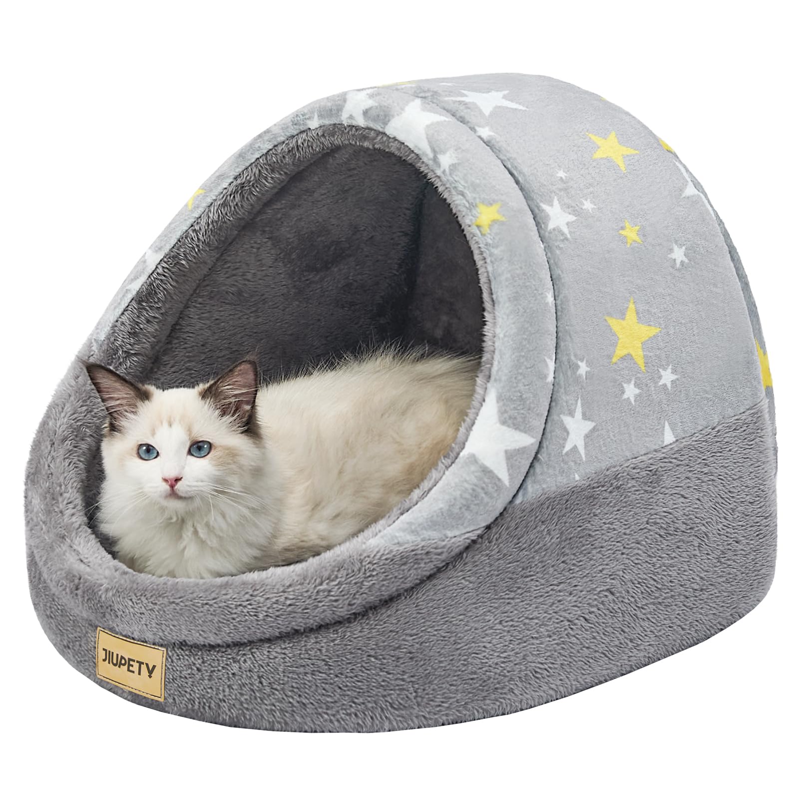 Jiupety Cute Cat Beds For Indoor Cats, Cat Cave Bed For Kittens, Large Cat Cave And Covered Cat Bed With Anti-Slip Bottom, Washa