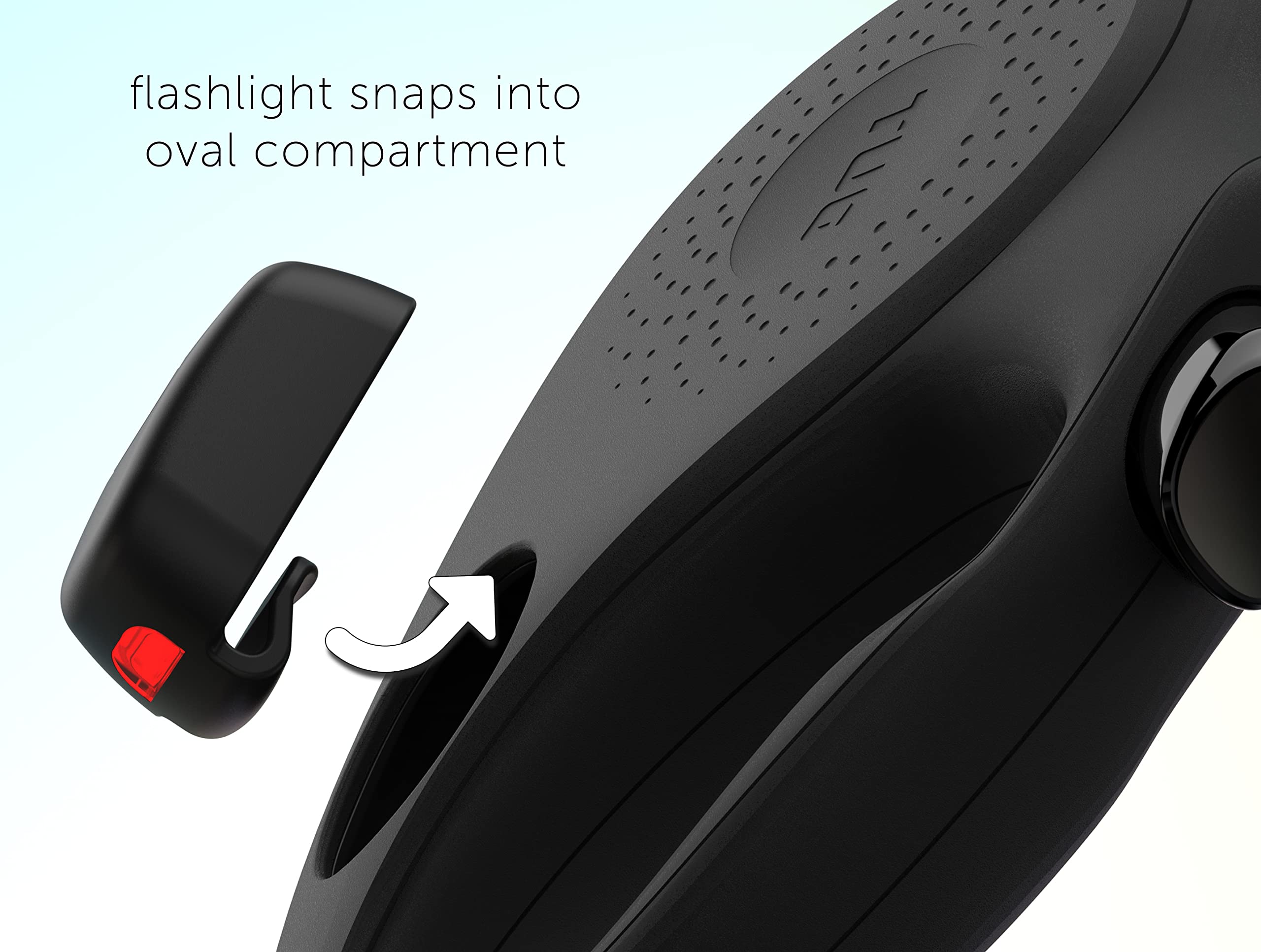 Tug Oval 360 Tangle-Free Retractable Dog Leash | Flashlight Included | Integrated Waste Bag Dispenser Pocket (Large, Black)