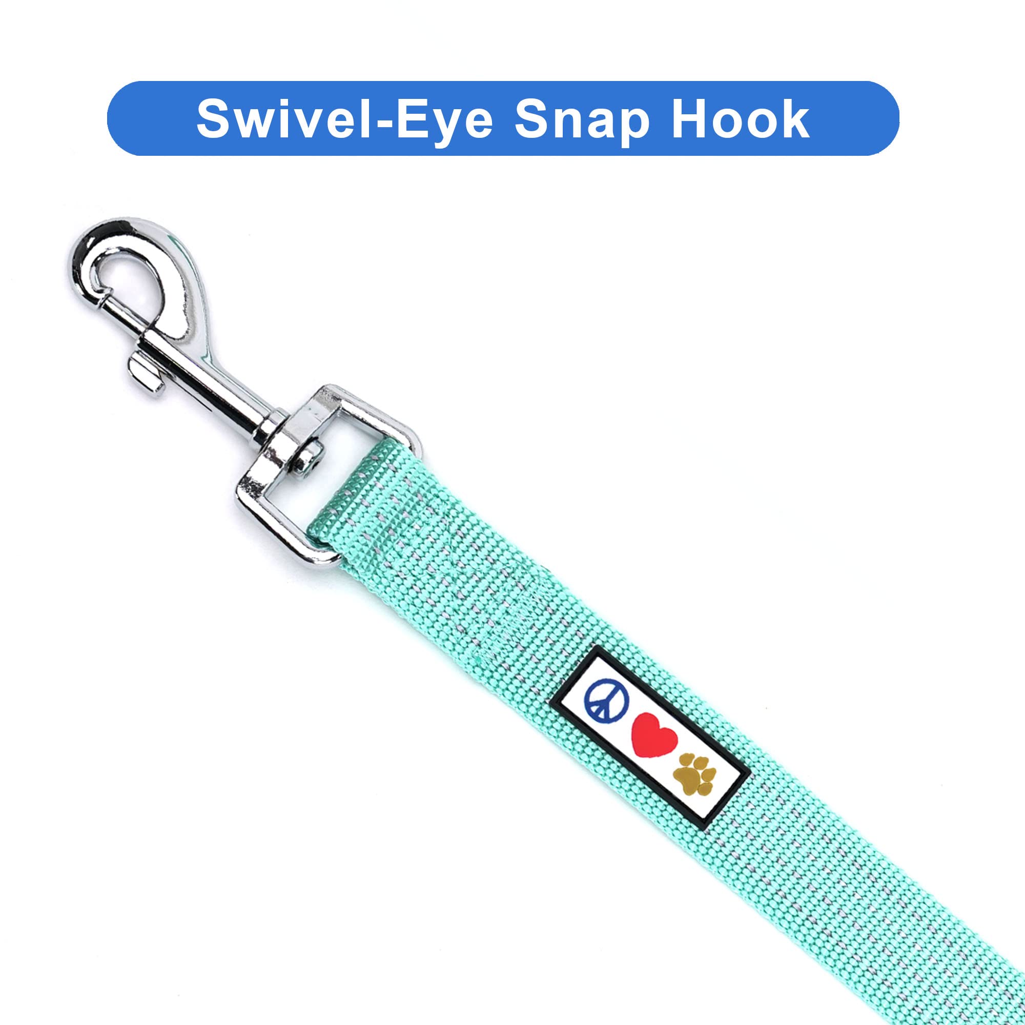 Pawtitas 6 Ft Dog Leash - Reflective, Comfortable Handle, Heavy Duty Training Leash, Small Dog, Teal