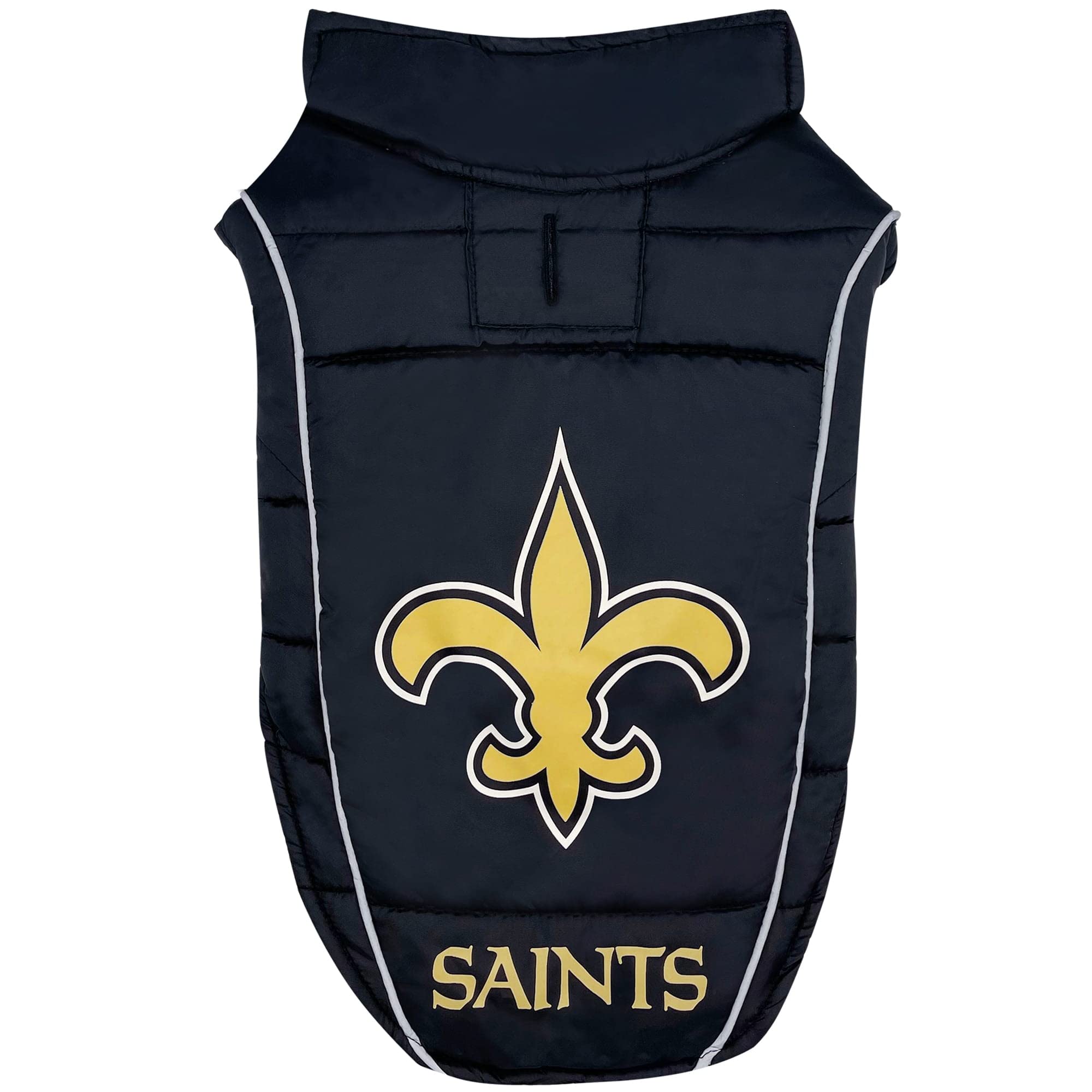 Nfl New Orleans Saints Puffer Vest For Dogs & Cats, Size Medium. Warm, Cozy, And Waterproof Dog Coat, For Small And Large Dogs/C