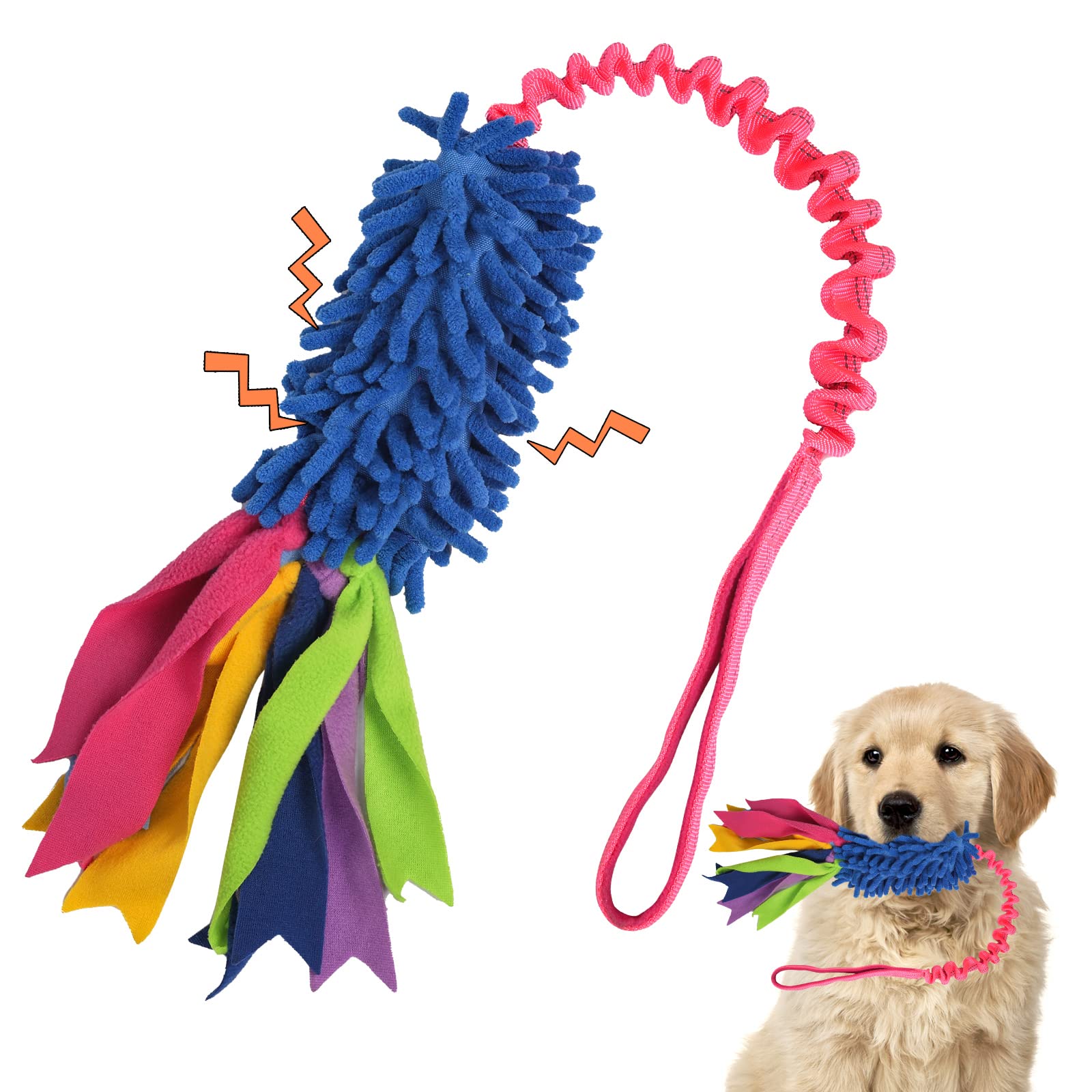 wodoca Dog Tug Toy, Dog Toys for Aggressive Chewers - Strong Squeak Rope Toy, Easy to GRAP Chew Toy for Large Dogs, Puppies, Mid