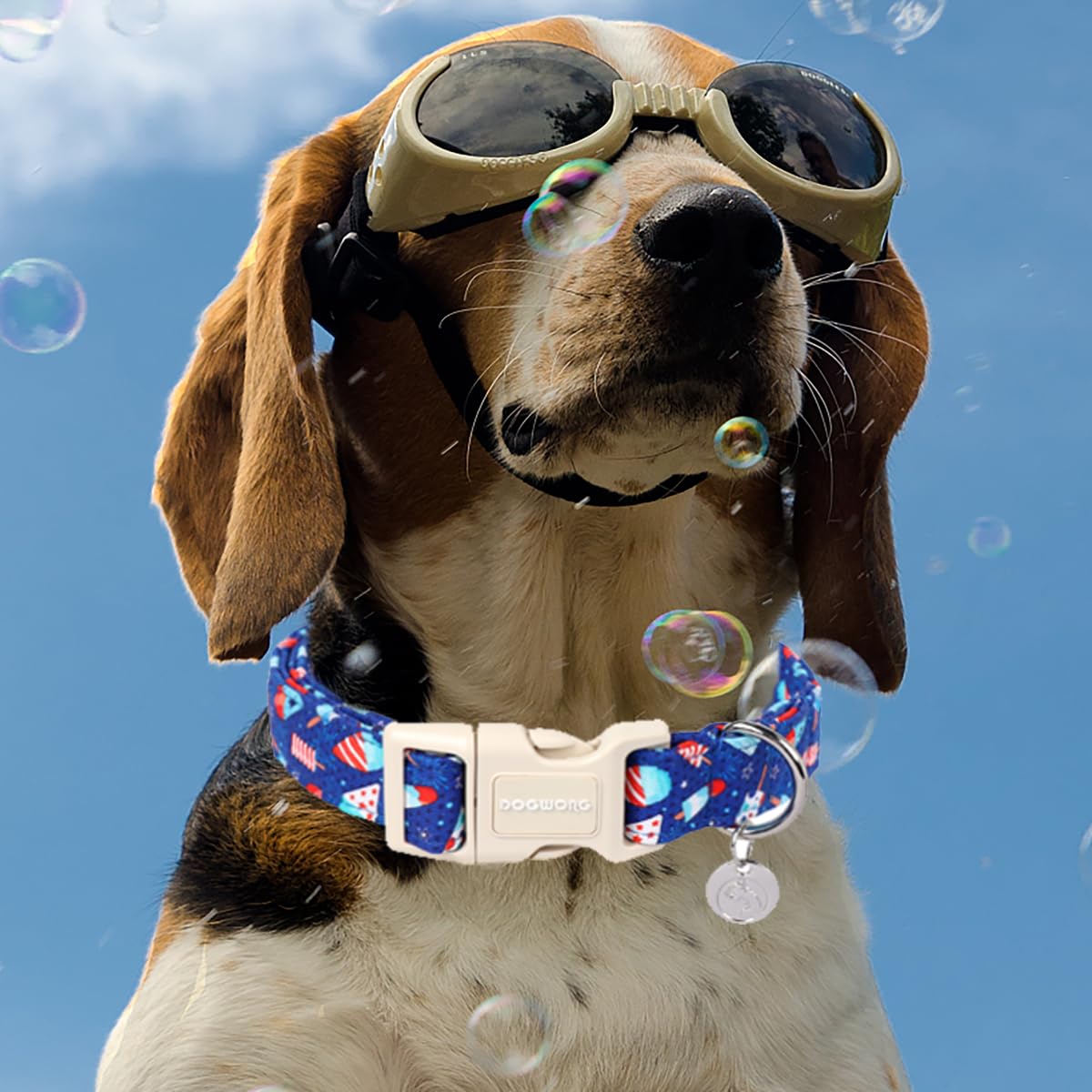 Dogwong Cotton Dog Collar - Summer Popcile Soft Natural Fabric Puppy Necklace For Small, Medium, Large Dogs