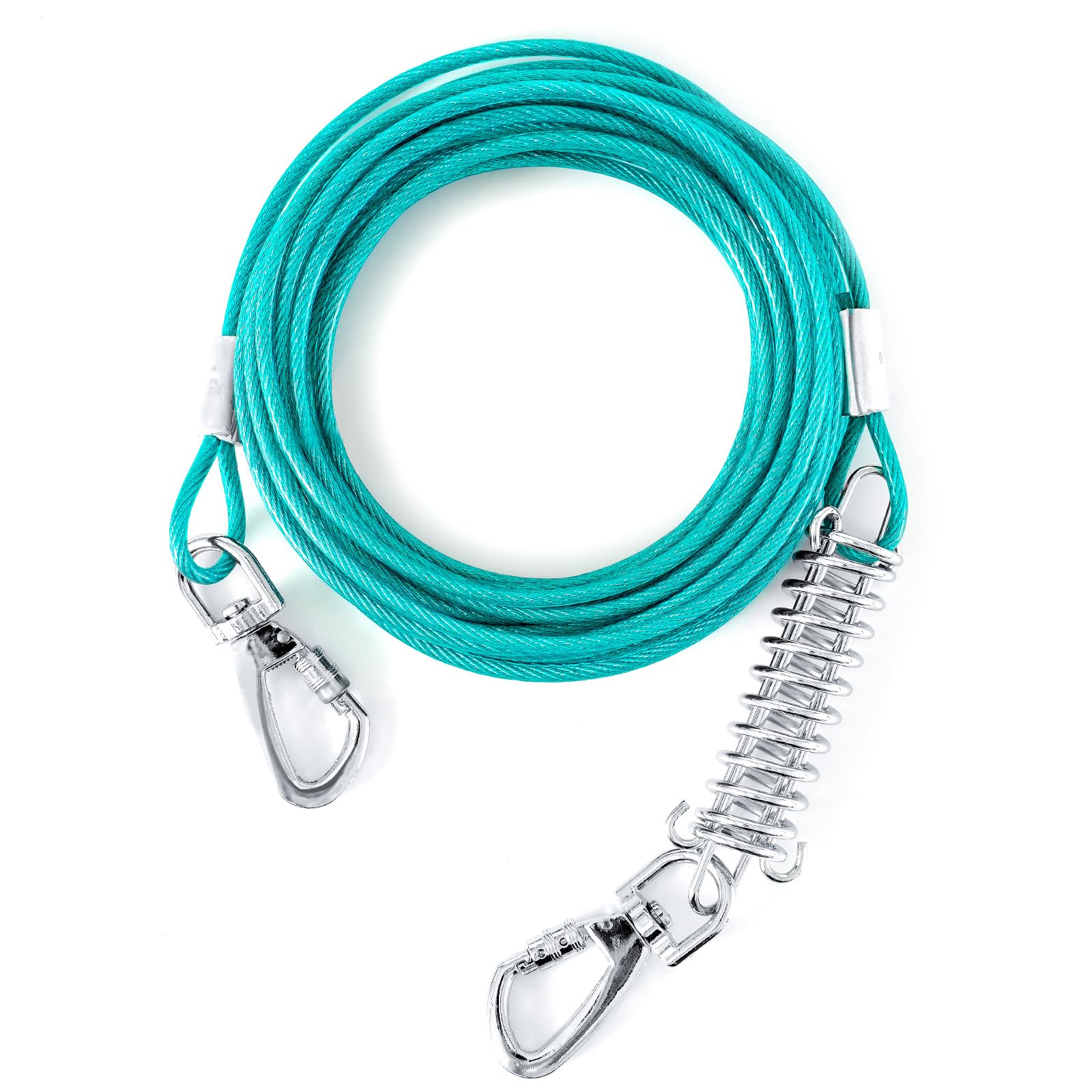 Tie Out Cable For Dogs, 60Ft Dog Leads For Yard Chew Proof, Heavy Duty Dog Tie Out Cable For Large Dogs Up To 125Lbs, Durable Do