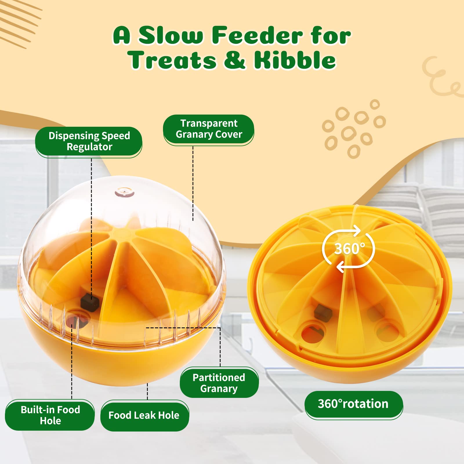 Jokepy Treat Dispensing Dog Toys - Puzzle & Slow Feeder Ball for Large, Medium & Small Dogs, Mentally Stimulating Enrichment Toy