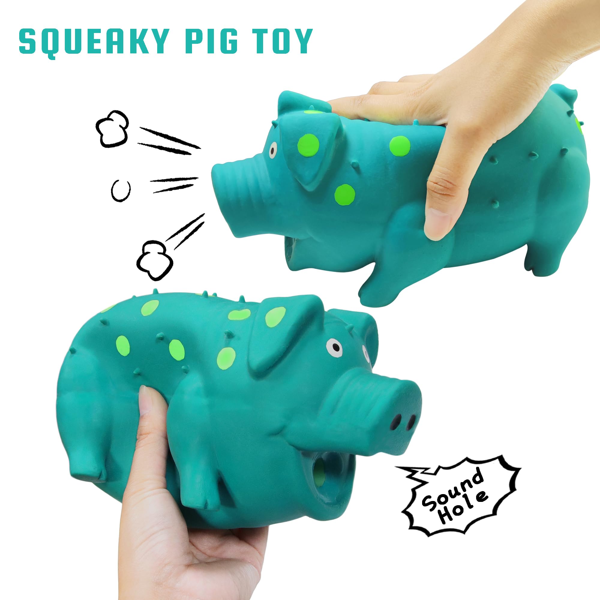 Llspet Squeaky Pig Dog Toy That Oinks, Latex Pig 8 Inch Grunting Dog Toys, Durable Dog Chewing Toys For Small Medium Large Dogs(