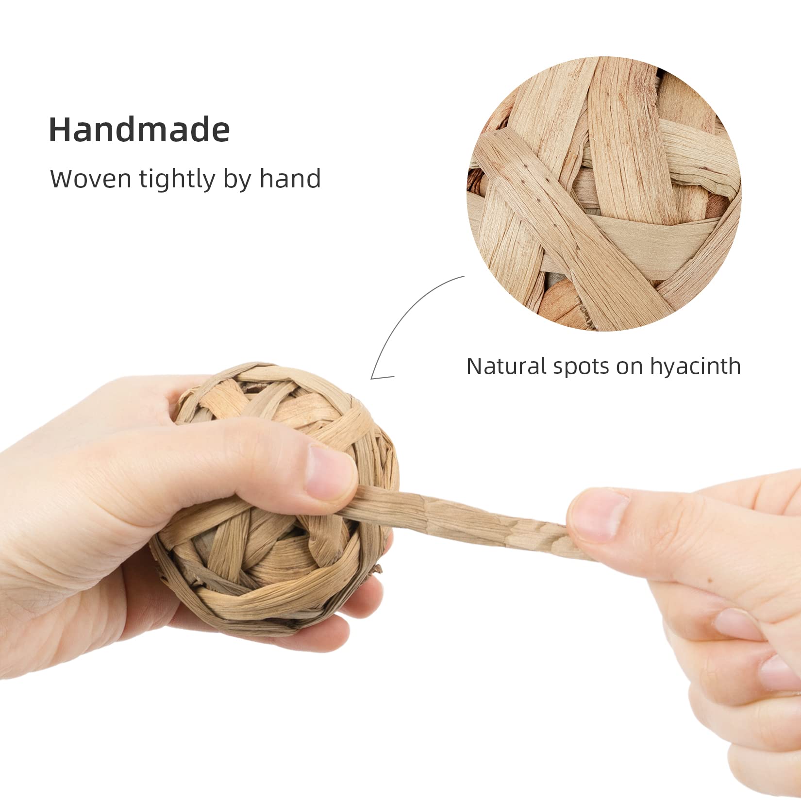 Niteangel Natural Chew Activity Toys Fun Safe Hay Grass Pet Balls for Chinchilla Guinea Pig Rats Rabbits Hamster Gerbil Degu Bun