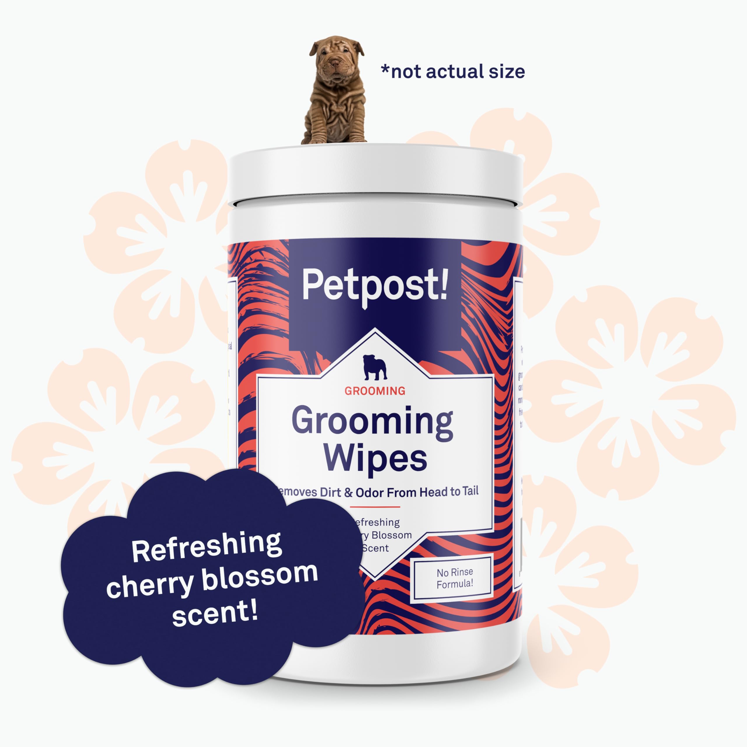 Petpost | Grooming Wipes For Dogs - Large, Deodorizing Wipes With Cherry Blossom Scent - 70 Ultra Soft Cotton Pads In Cleansing Solution - Cherry Blossom Scent 70 Ct.