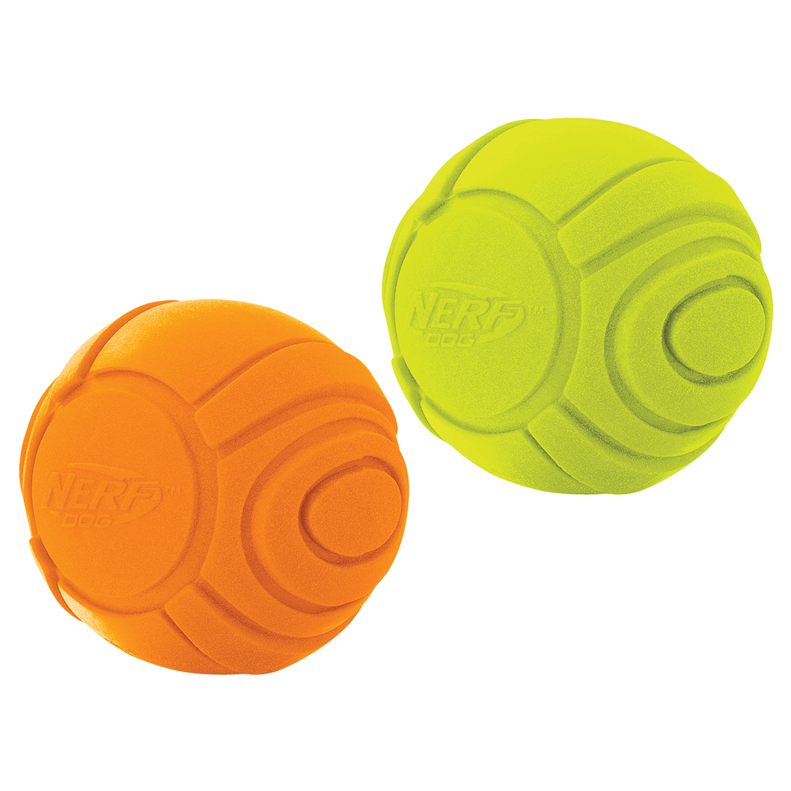 Nerf Dog Sonic Ball Dog Toys, Lightweight, Durable And Water Resistant, 2.5 Inches, For Small/Medium/Large Breeds, Two Pack, Gre