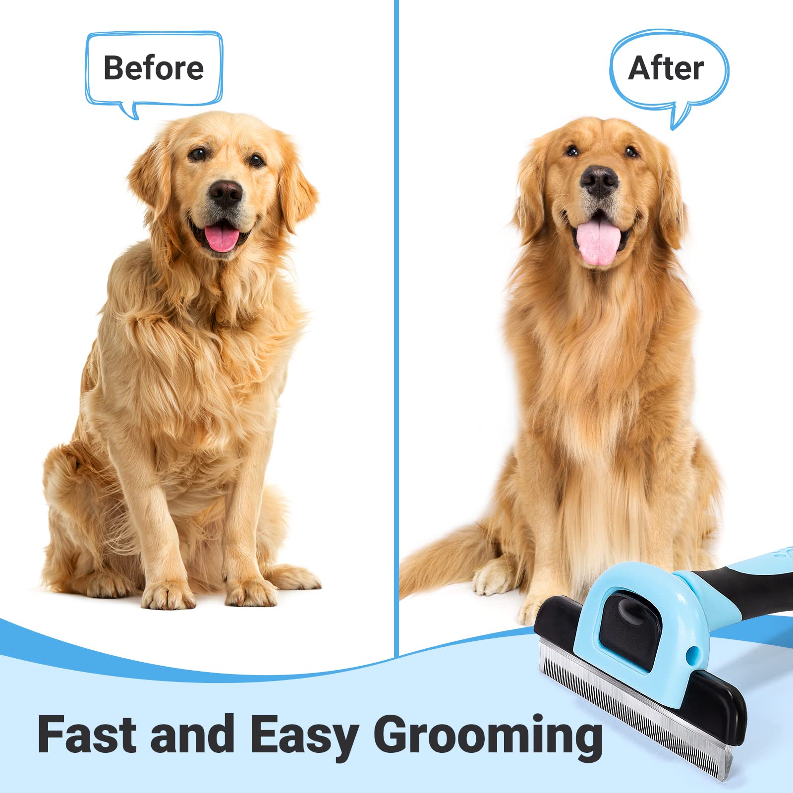 Miu Color Pet Grooming Brush, Deshedding Tool For Dogs & Cats, Effectively Reduces Shedding By Up To 95% For Short Medium And Long Pet Hair