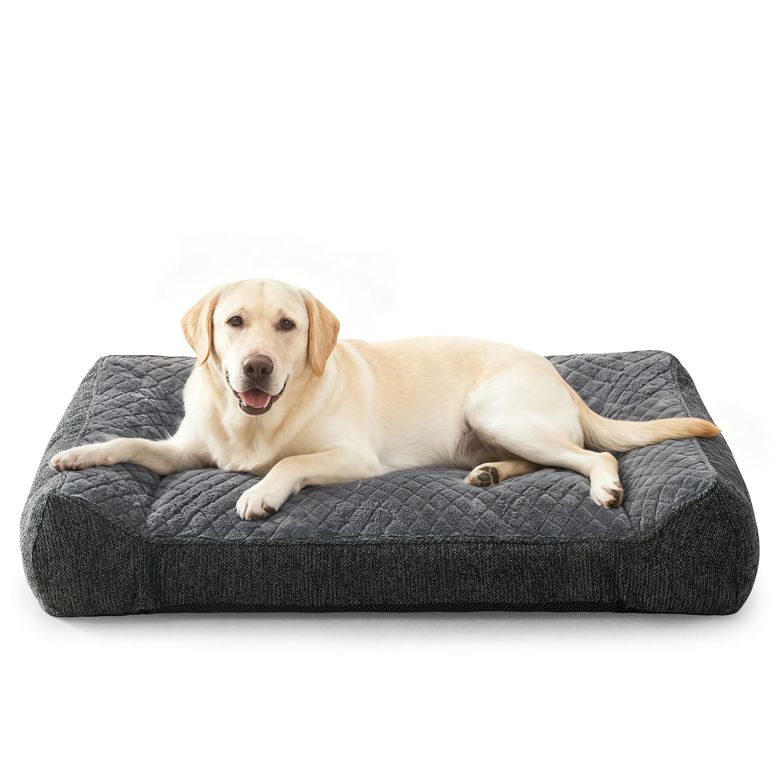 JOEJOY Extra Large Orthopedic Extra Thick Supportive Dog Sofa Washable XXL Dog Bed with Double Zip and Removable Cover 122 x 89 