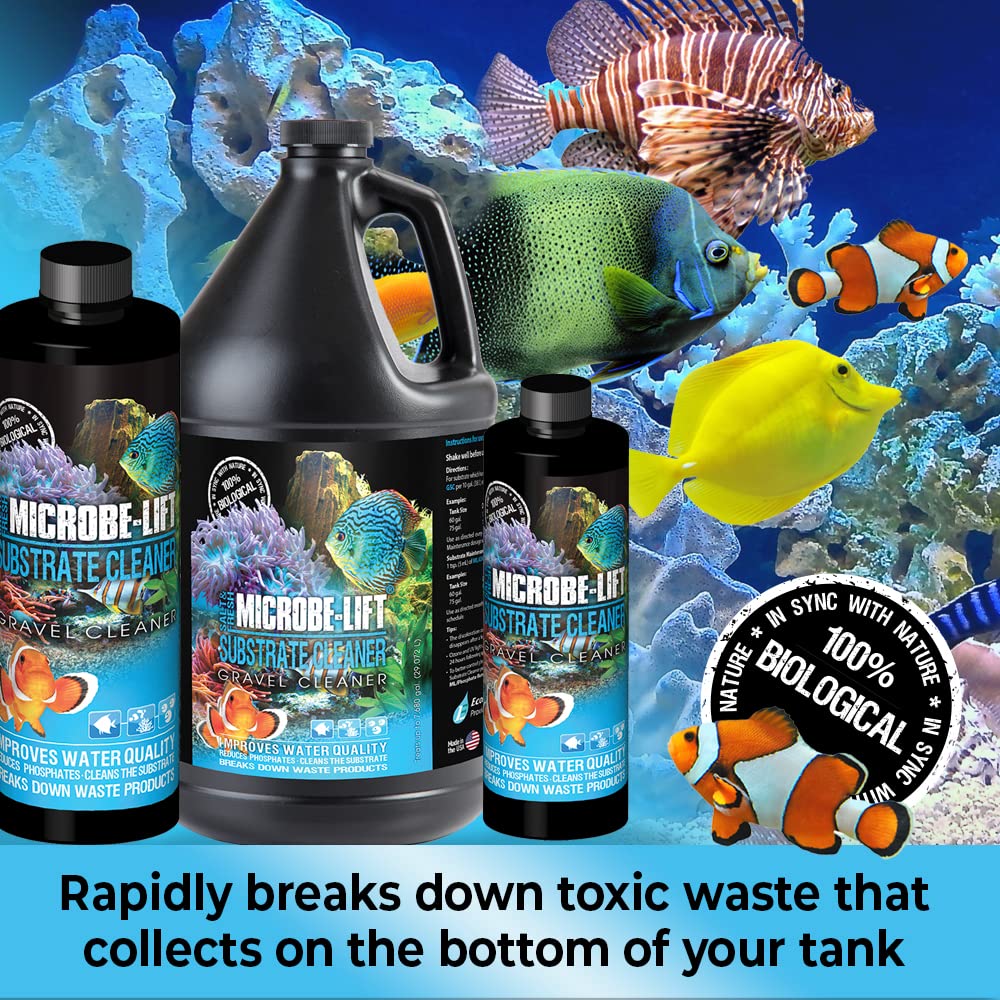 MICROBE-LIFT Professional Gravel & Substrate Cleaner for Freshwater and Saltwater Tanks, 4 Ounces