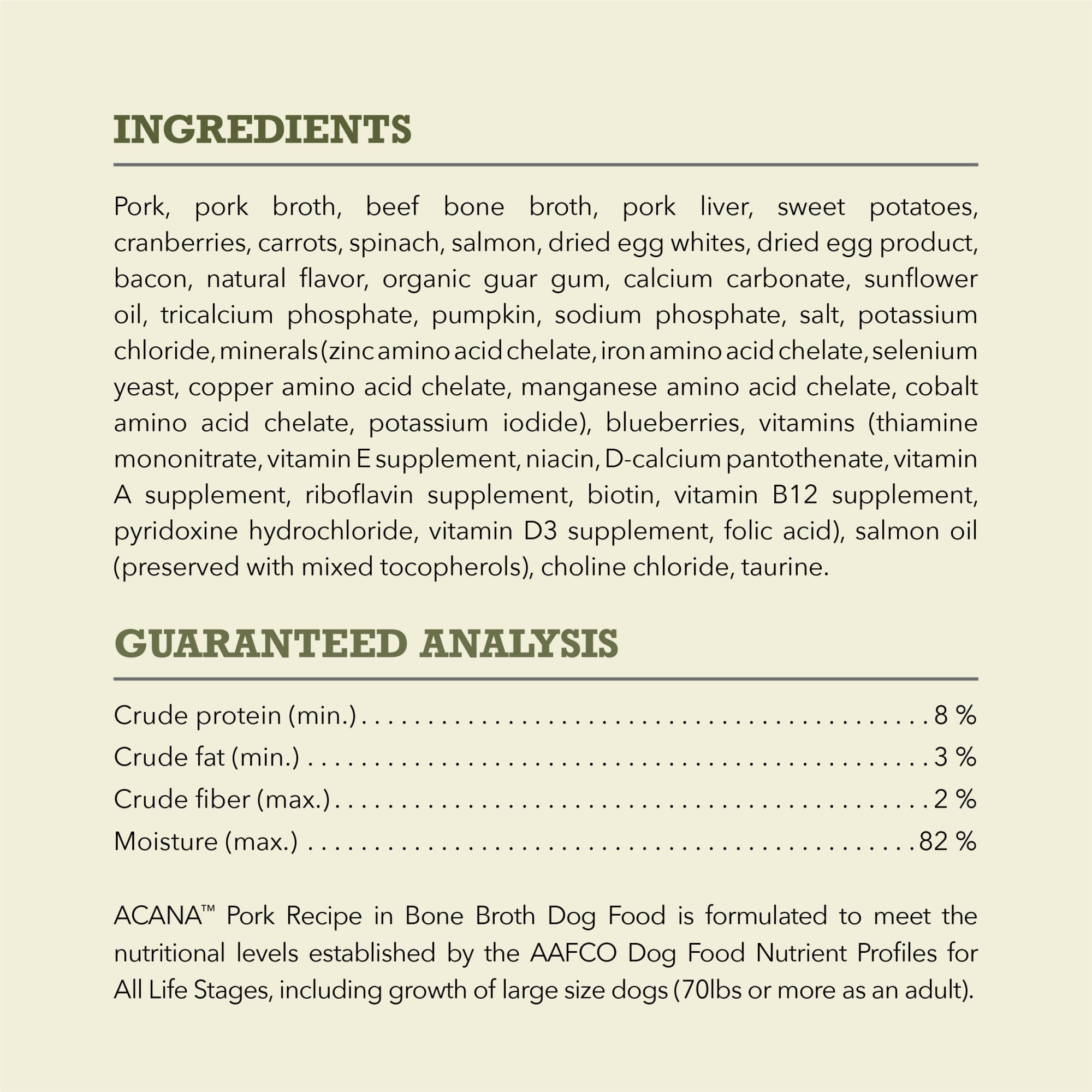 ACANA Premium Chunks in Bone Broth Grain-free Wet Dog Food Pork Recipe 12.8oz Cans (12 Count)