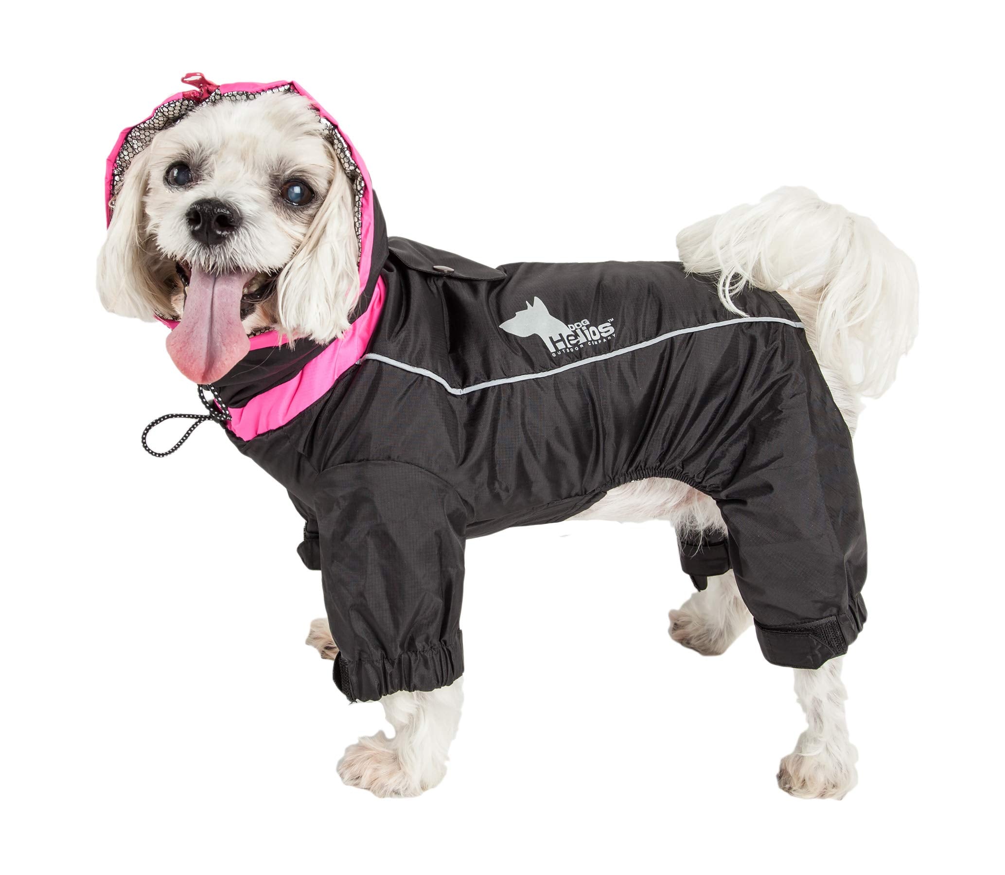 DOGHELIOS 'Weather-King' Windproof Waterproof and Insulated Adjustable Full Bodied Pet Dog Jacket Coat w/ Heat Retention Technology, Small, Black