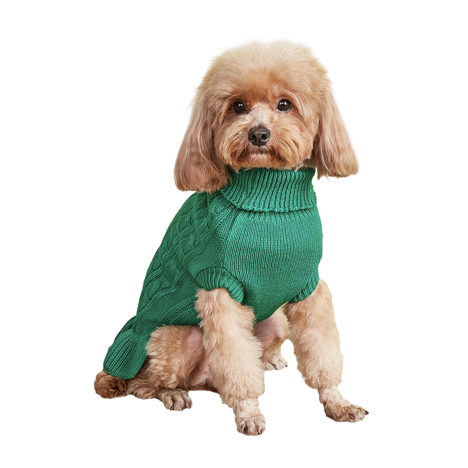 Bwealthest Dog Sweater - Cute Knitted Classic Cat Sweater & Coat For Girls Dog Puppy Cat (Green, Large)
