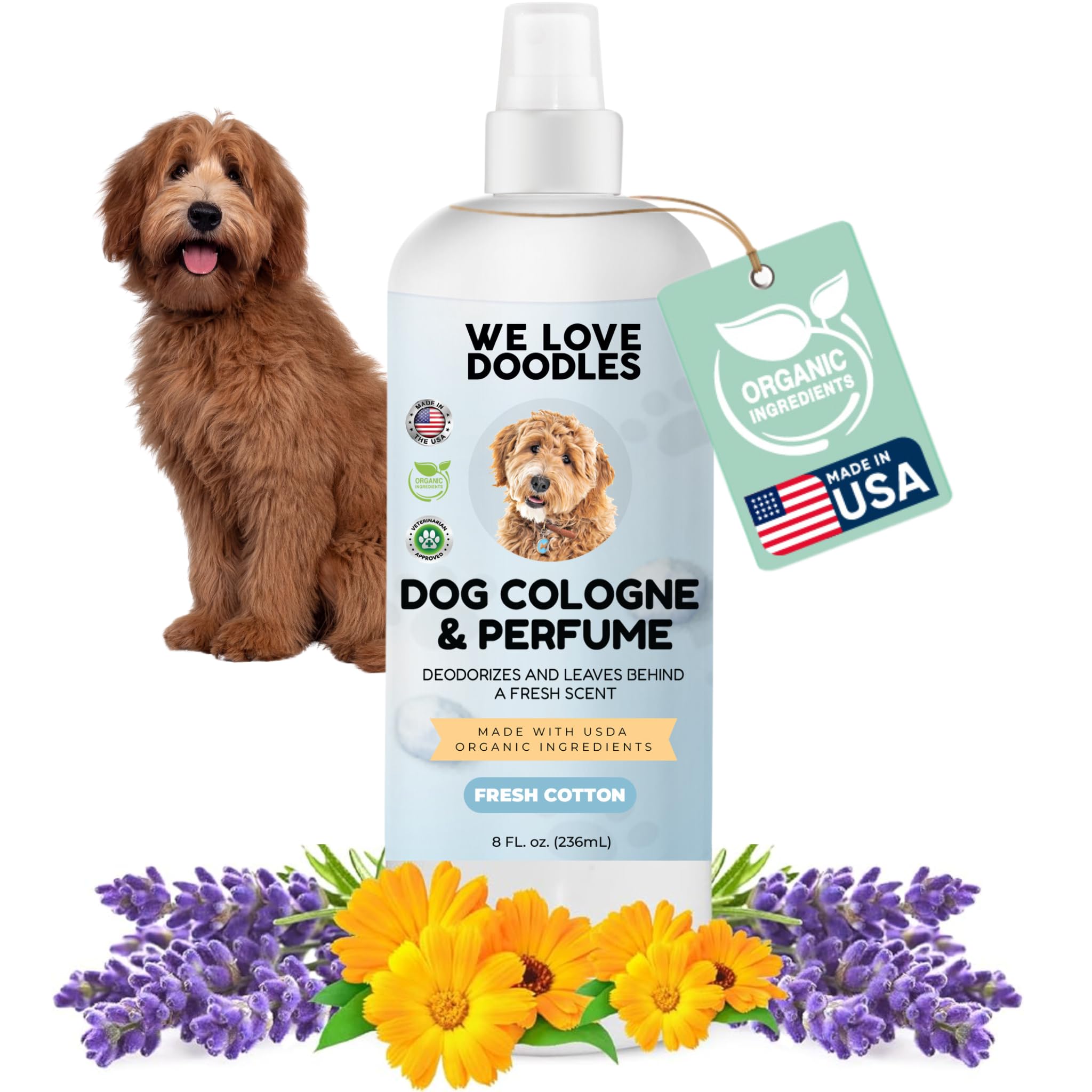 Dog Cologne & Perfume, Deodorizing, Organic, Made In USA, Long Lasting After Bath, Deodorant For Smelly Dogs, Pawfume For Pets,