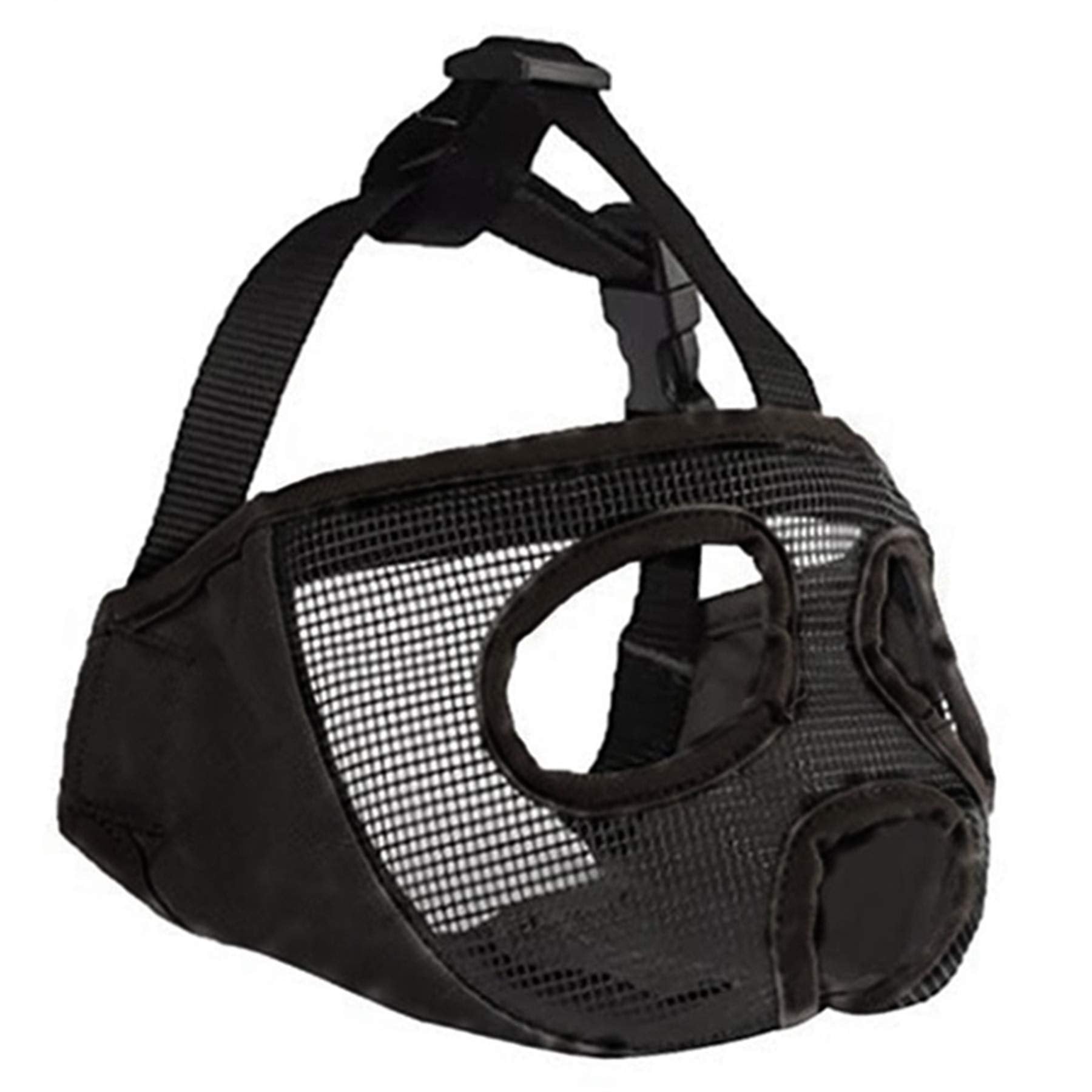 JYHY Adjustable Breathable Mesh Bulldog Muzzle, XL (18"-25"), Black, Nylon - Ideal for Biting, Chewing, Barking Training