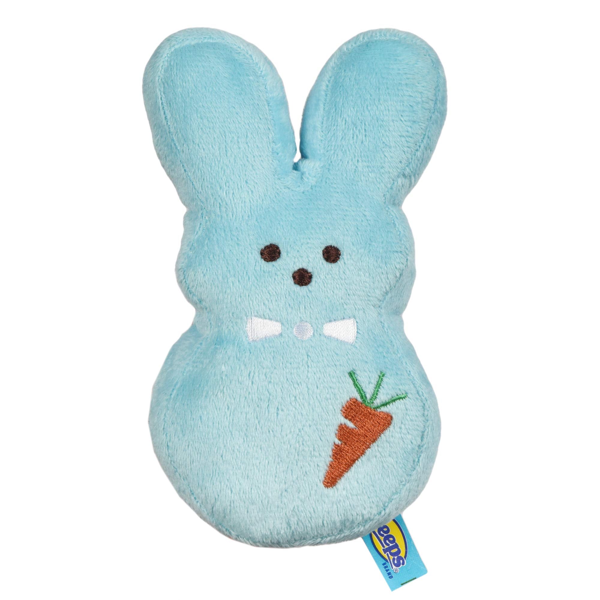 Peeps For Pets Bunny 6 Inch Blue Dress-Up Bunny Plush Dog Toy | Carrot Dog Chew Toy For All Dogs | Small Dog Toy Made From Soft 