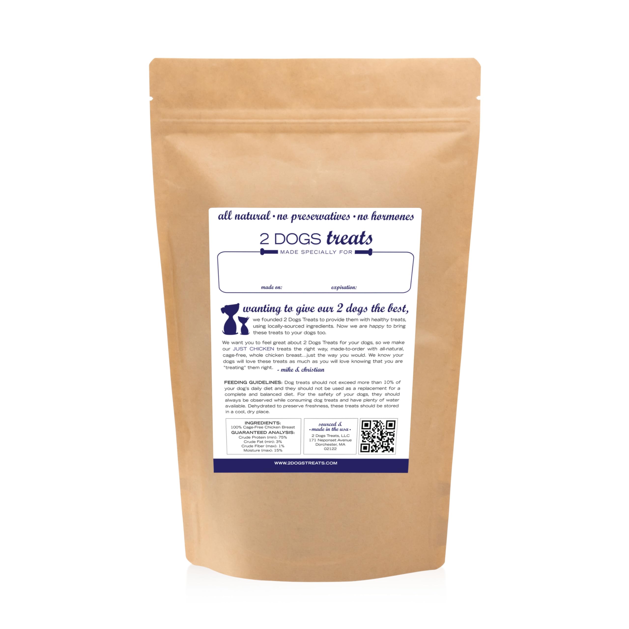 2 Dogs Treats Chicken Jerky - 100% USA-Sourced, Grain-Free, 7 oz, Single-Ingredient, Great for Sensitive Stomachs, High Value for Training