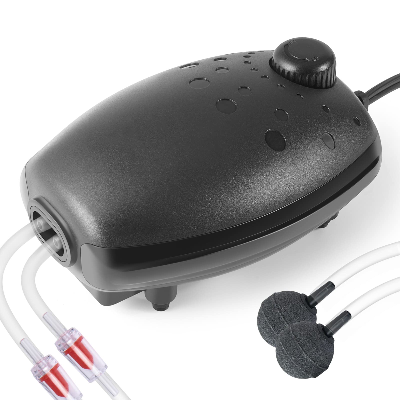 Hitop 3W 80Gph Adjustable Aquarium Air Pump, Upgrade Quiet Oxygen Pump, Powerful Air Aerator For Fish Tank Up To 120 Gallon