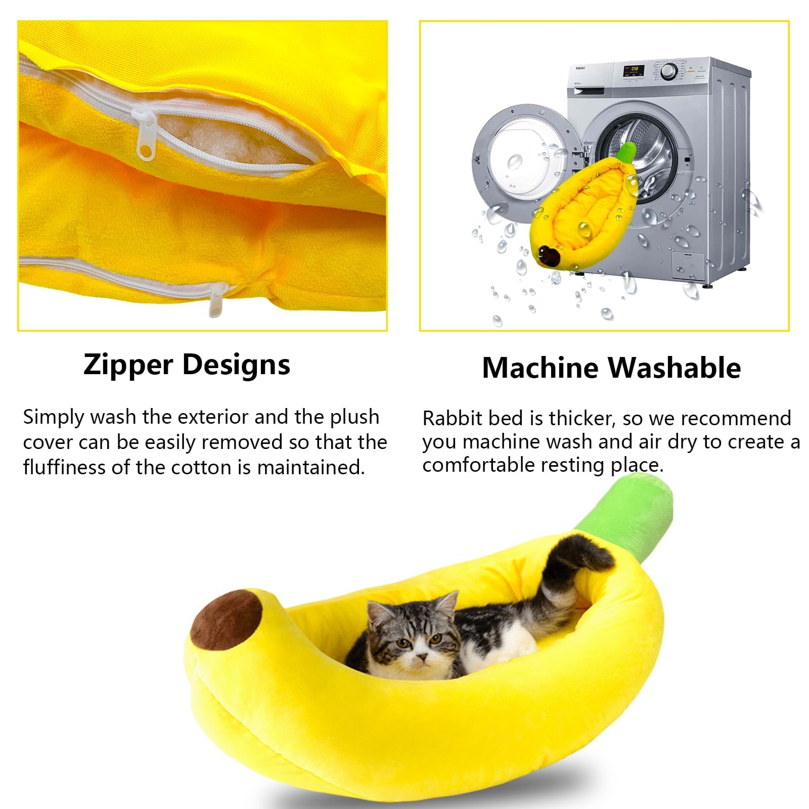 Acsist Rabbit Bed,Bunny Bed,Thick&Soft With Removable Mat,Machine Washable Guinea Pig Cushion,Cozy Rabbi Plush House,Warm Small
