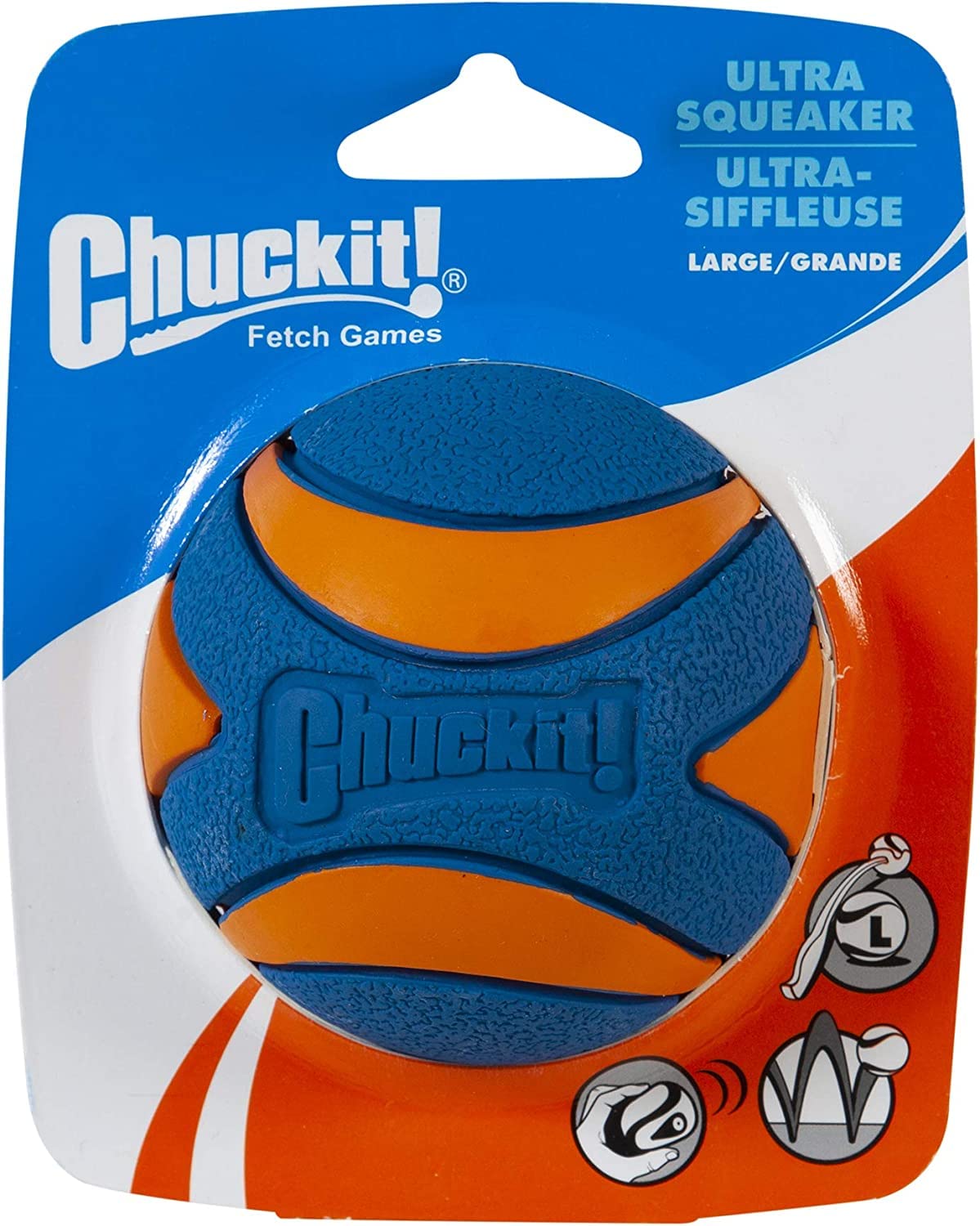 Chuckit Ultra Squeaker Ball Dog Toy Large (3' Diameter) (4 Pack)