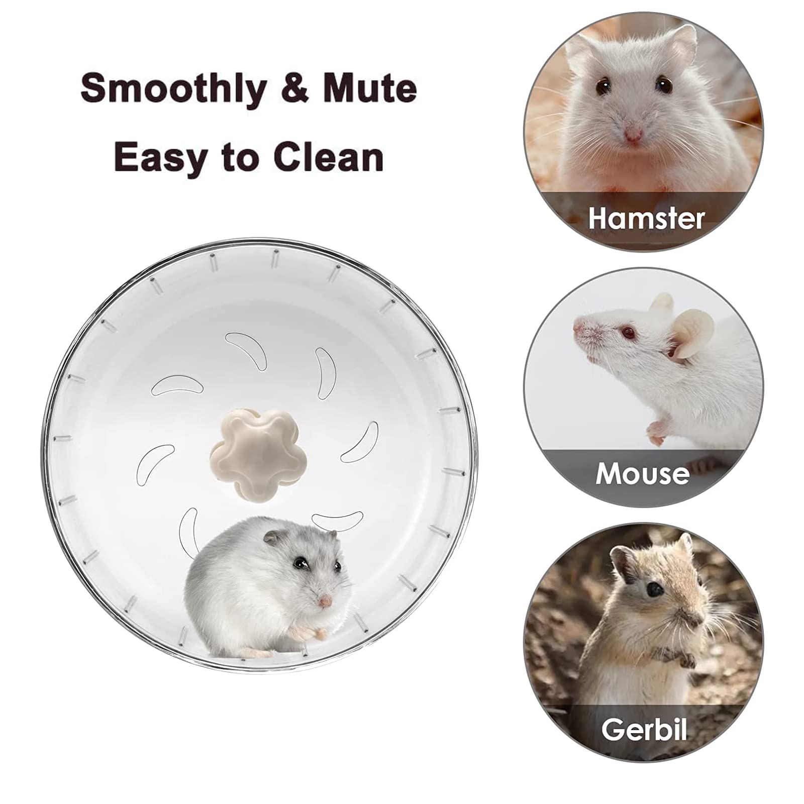 Goldeal 6.7Inchs Silent Hamster Wheel, Hamster Toys For Hamster Cage, Super Mute Spinner Exercise Running Wheel For Small Hamsters, Gerbils, Or Mice (6.7Inchs)