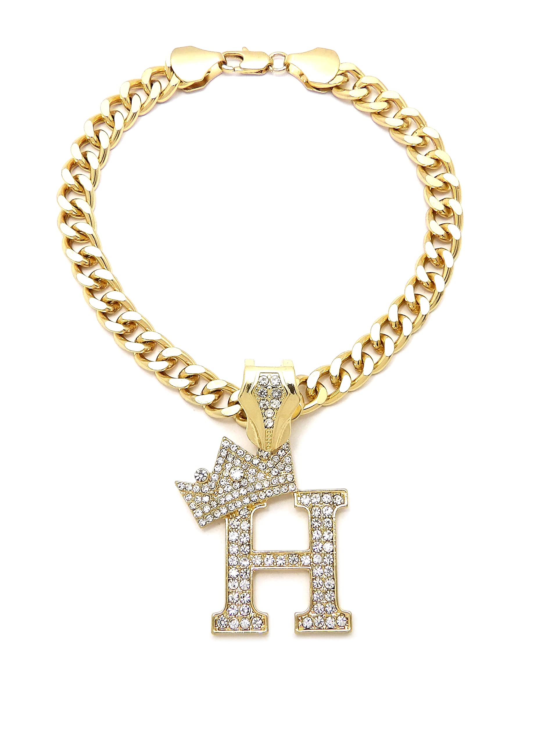 Initial Letter Cuban Chain Dog Chain Pet Chain Pet, Cat, Puppy Necklace (H, 30'')