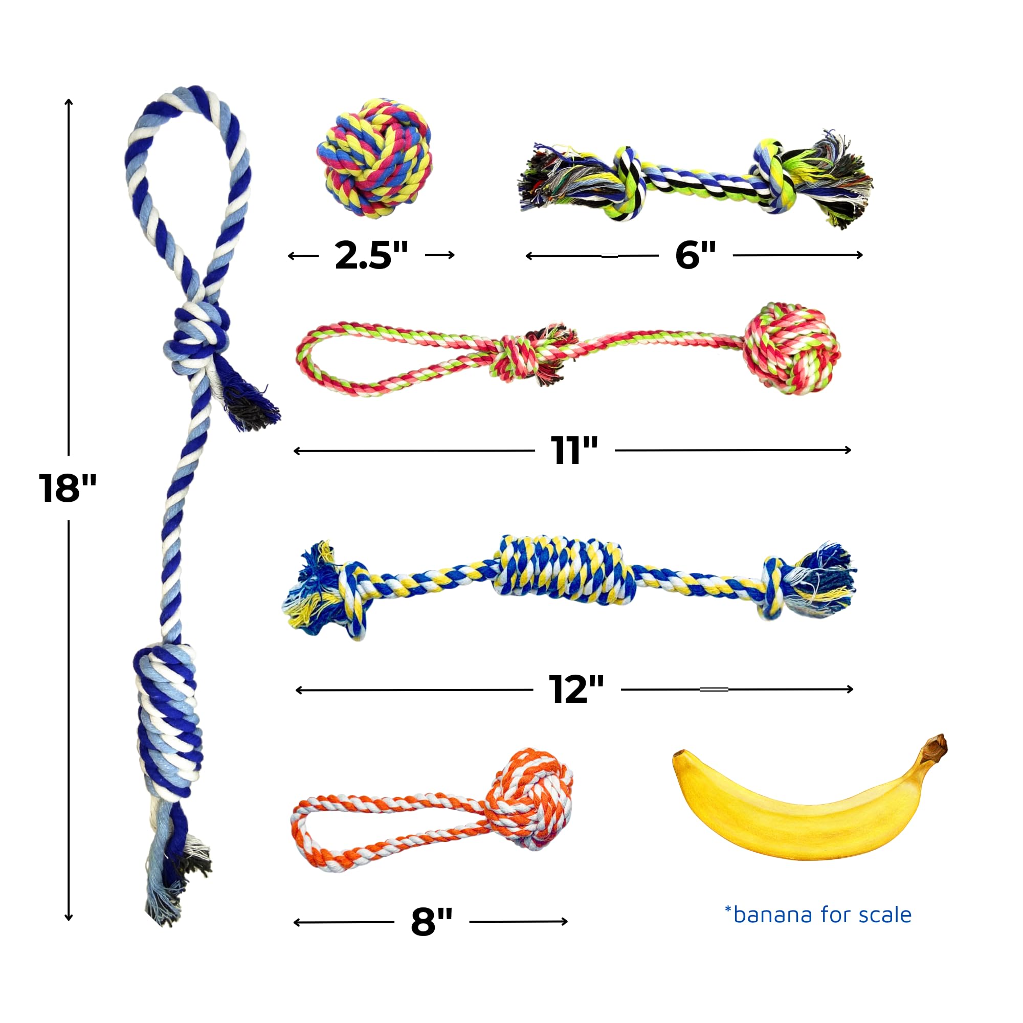 Otterly Pets Small Puppy Dog Rope Toys For Play Chew Teething And Boredom - For Small And Toy Dogs (6-Pack)