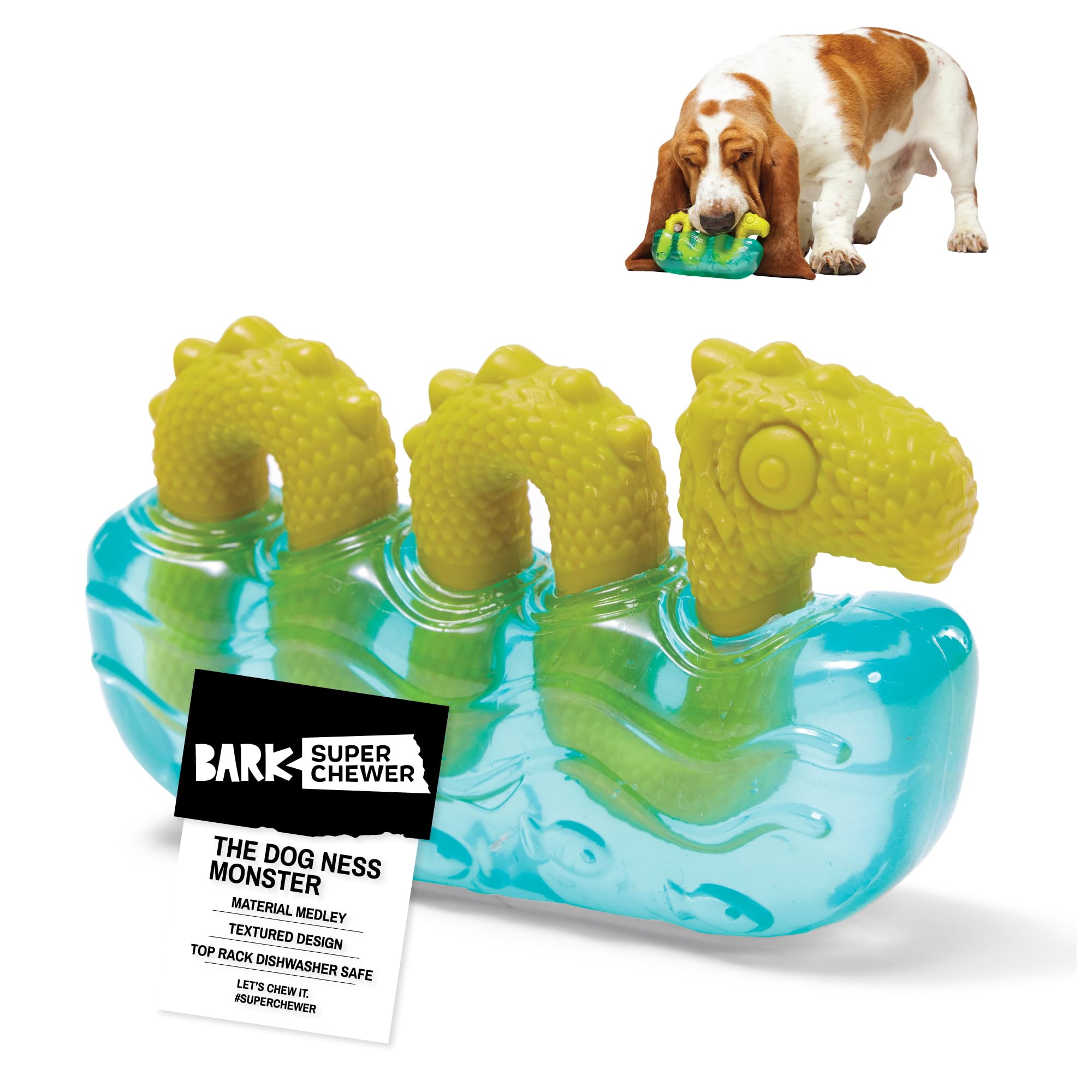 Barkbox Dogness Monster Super Chewer Dog Chew Toy - Tough Dental Stimulating Toy for Aggressive Chewers | Large