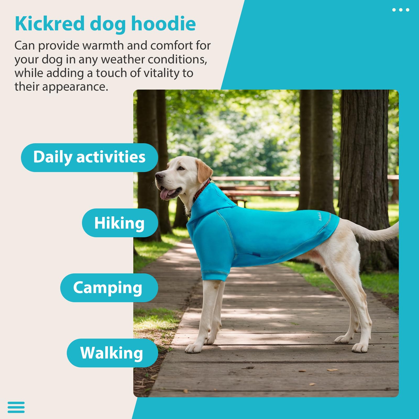 Kickred Basic Dog Hoodie Sweatshirts, Pet Clothes Hoodies Sweater With Hat And Leash Hole, Soft Cotton Outfit Coat For Small Medium Large Dogs