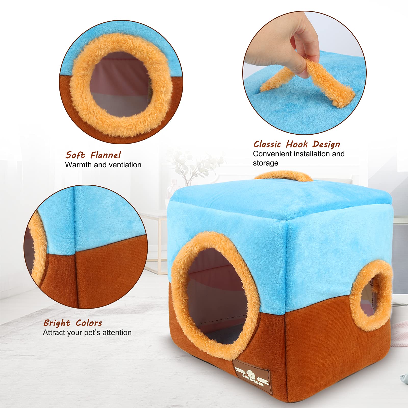 Gindoor Large Size Parrot Nest House - Winter Warm Bird Snuggle Hut Hanging Birds House Cage Hideaway Cave Bed For Large Birds A