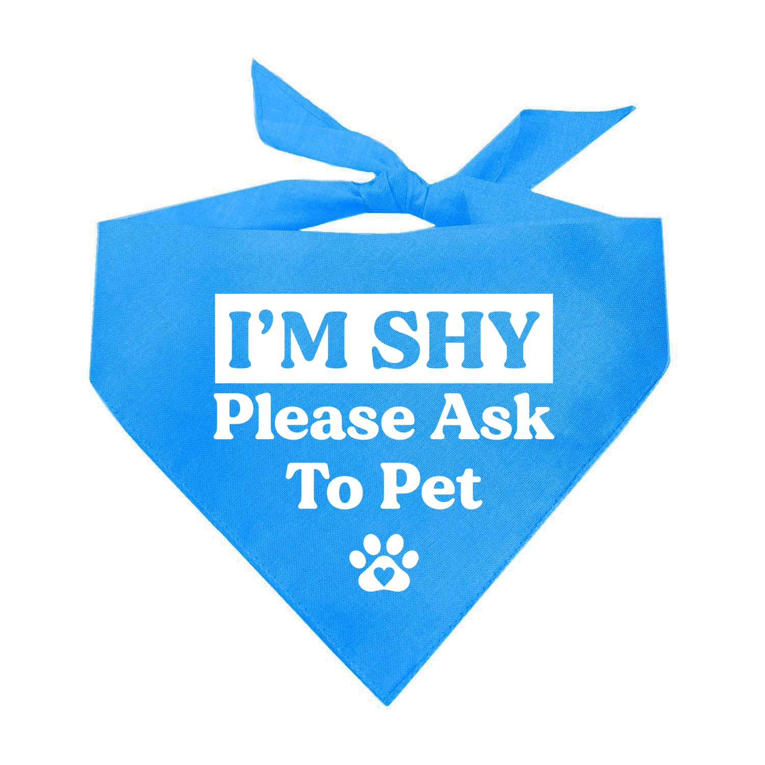 I'M Shy Please Ask To Pet Dog Bandana (Turquoise, Xs 590)