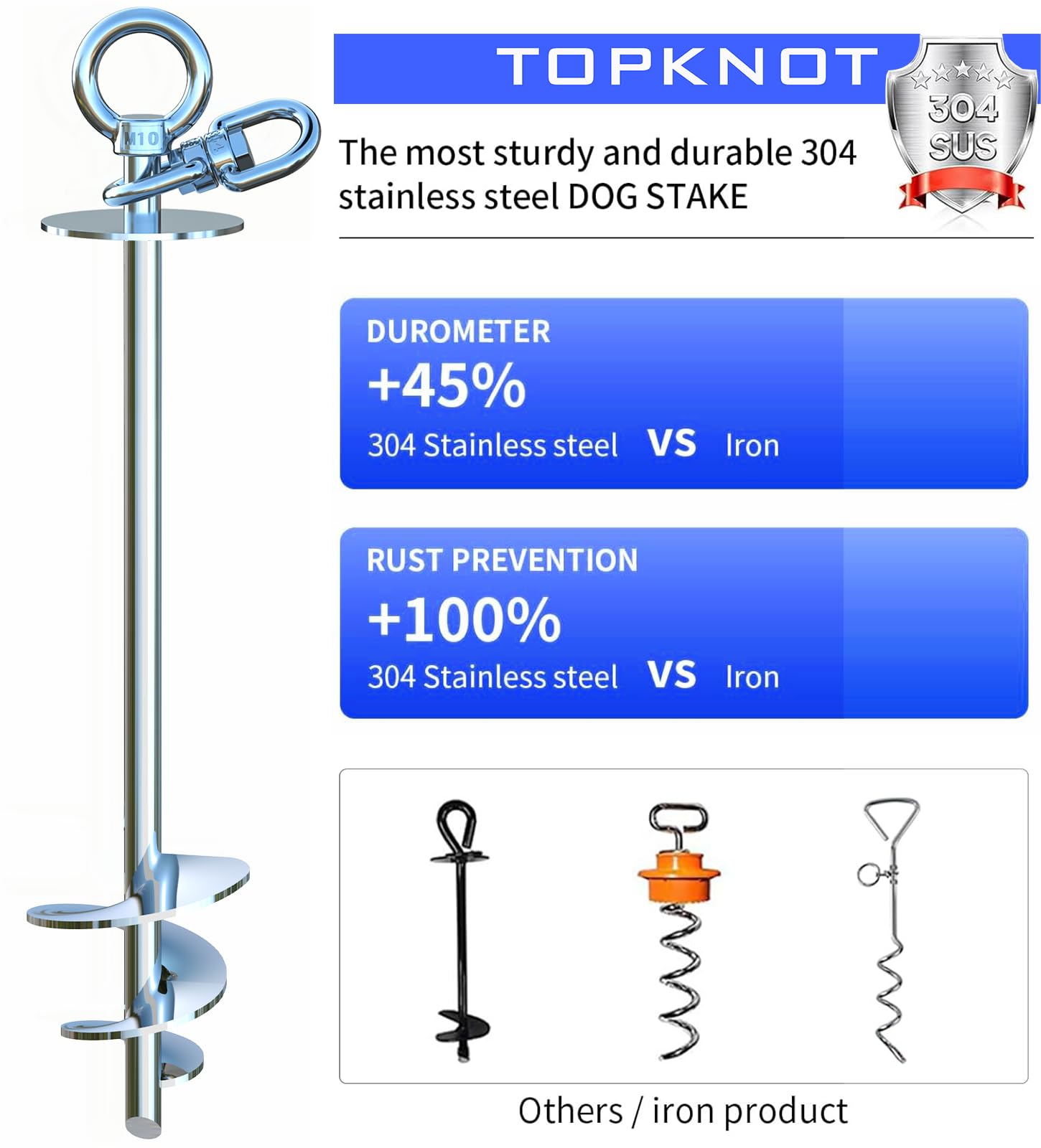 Topknot Dog Tie Out Cable And Stake,(Up To 200Lbs) 30Ft Heavy Duty Cable,360Swivel Run Anchor- No Tangle,Dog Runner For Yard,Ide