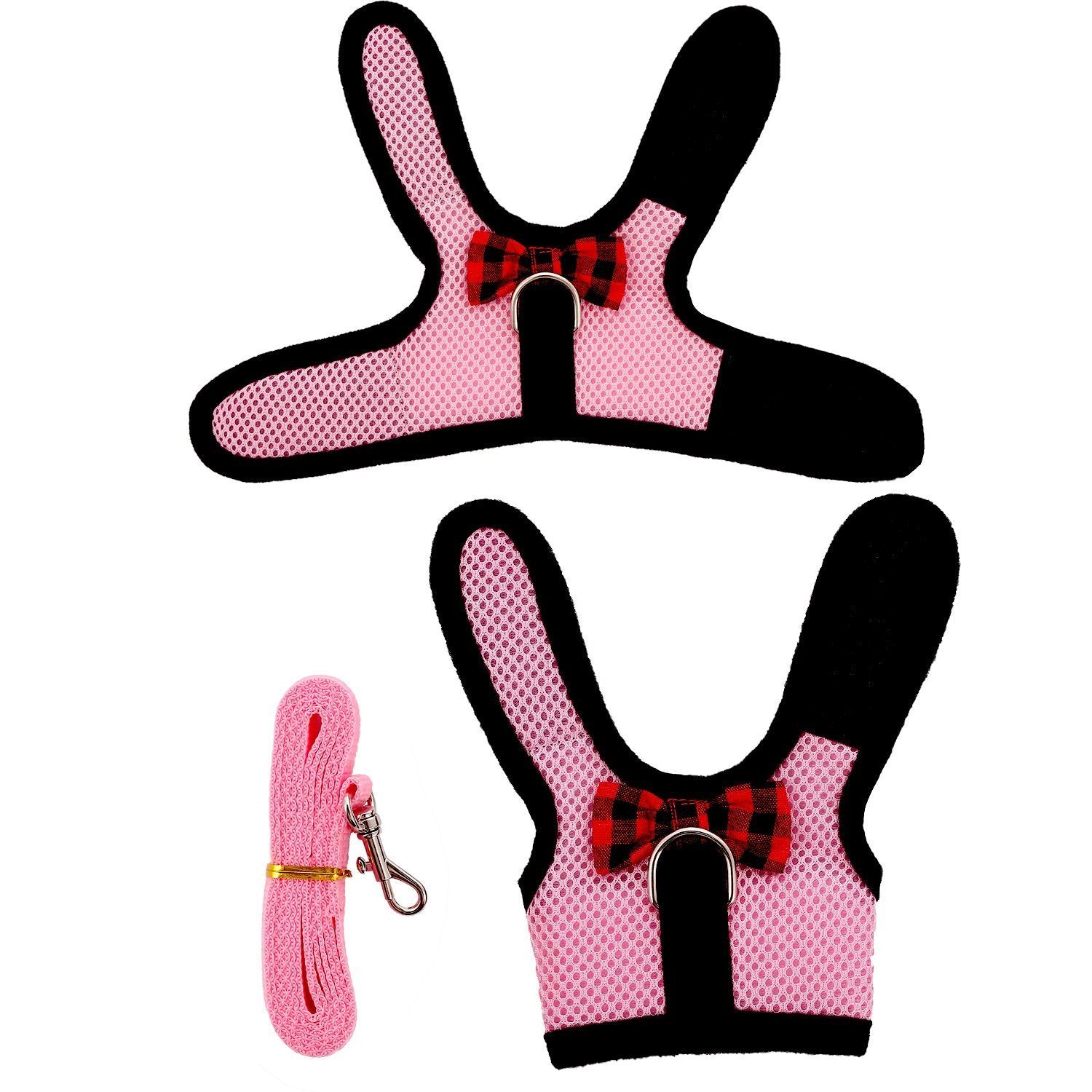 Hypeety Rabbit Bunny Harness and Leash Set No Pull Cat Leash Stylish Vest Harness for Small Animal Adjustable Soft Breathable Wa