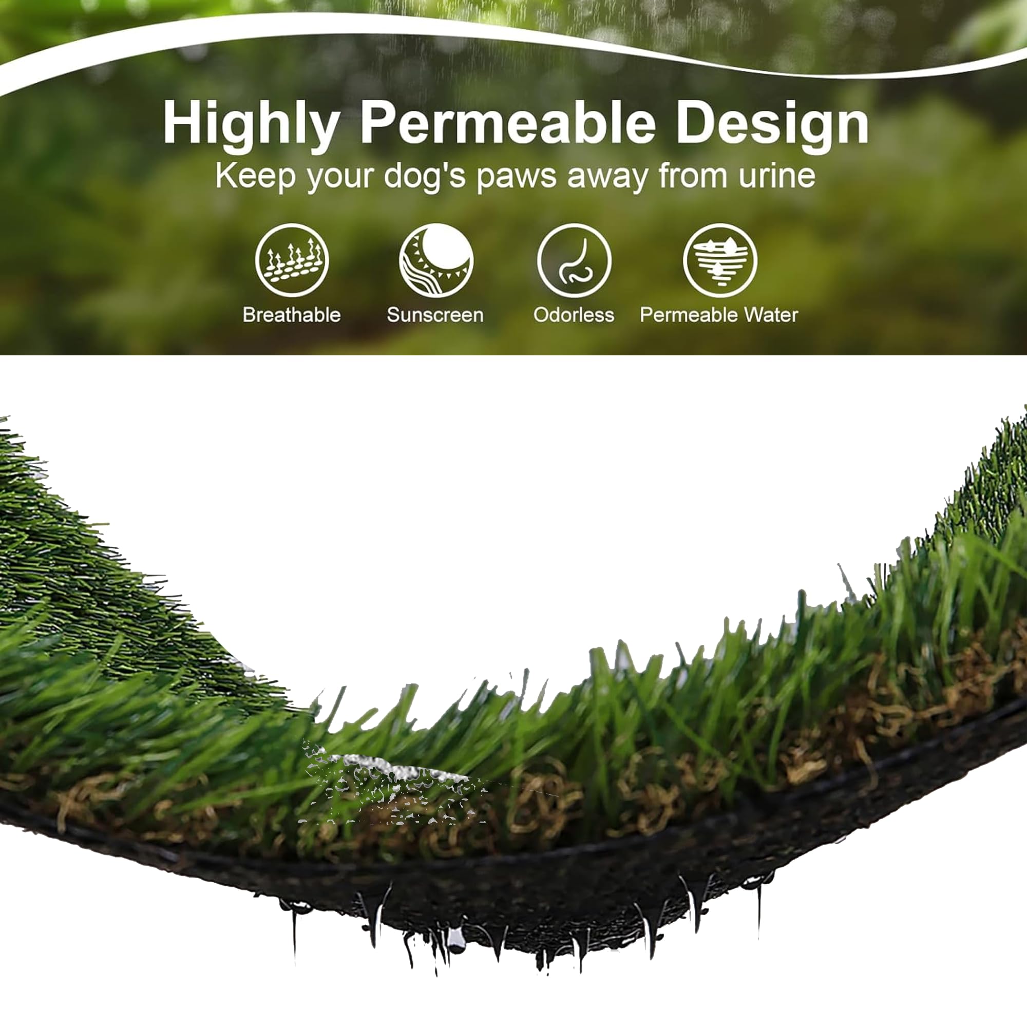 Lomantown Indoor Grass Potty For Dogs, Reusable Dog Grass Pad With Tray - 25X20In Dog Litter Box With Artificial Grass Training